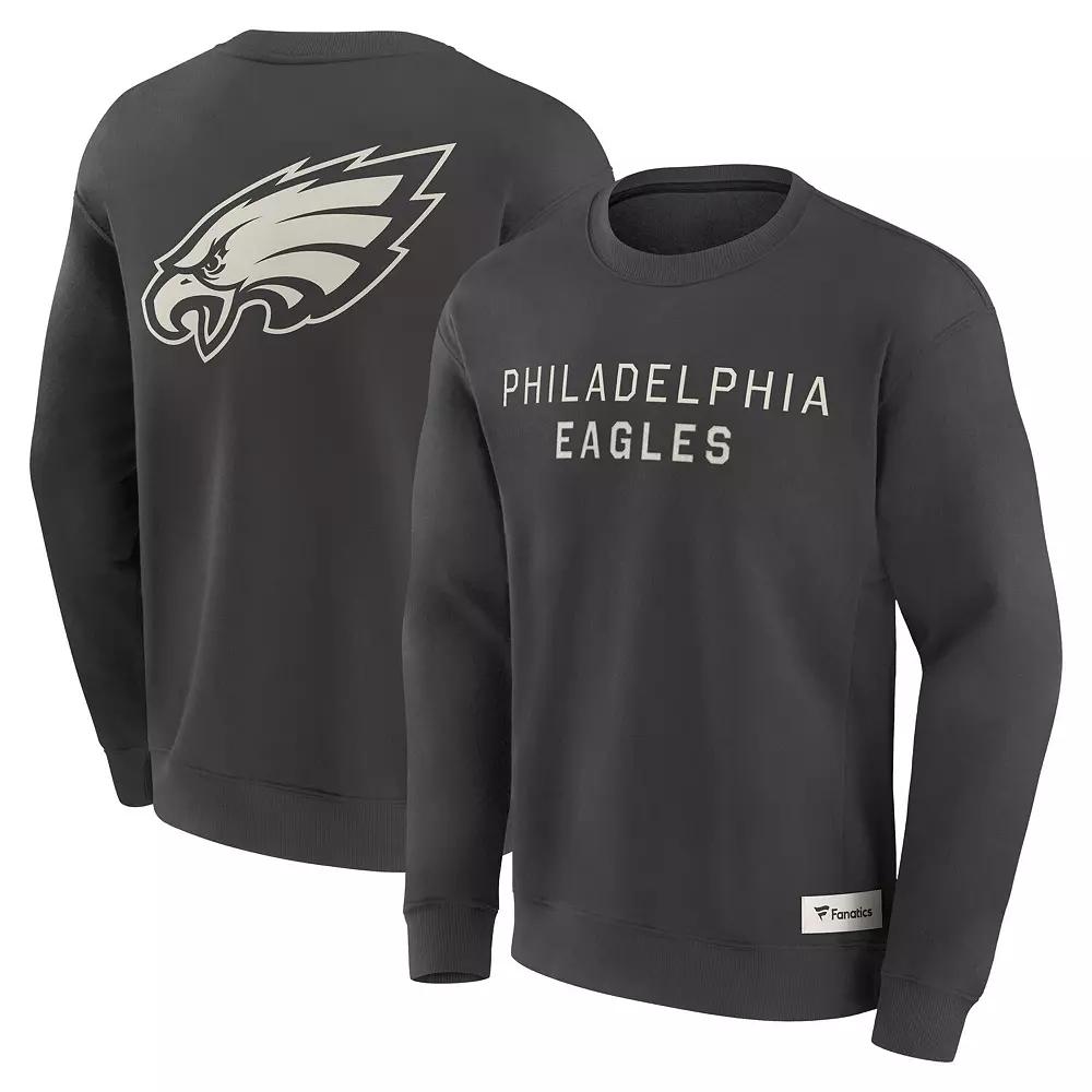 Men's Fanatics Charcoal Philadelphia Eagles Elements Future Ground Lettering Pullover Sweatshirt,  Product Image
