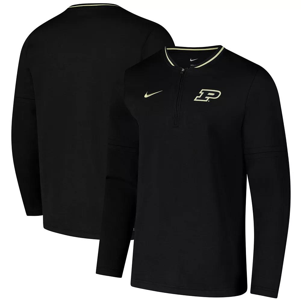 Men's Nike Black Purdue Boilermakers Coaches Quarter-Zip Jacket,  Product Image