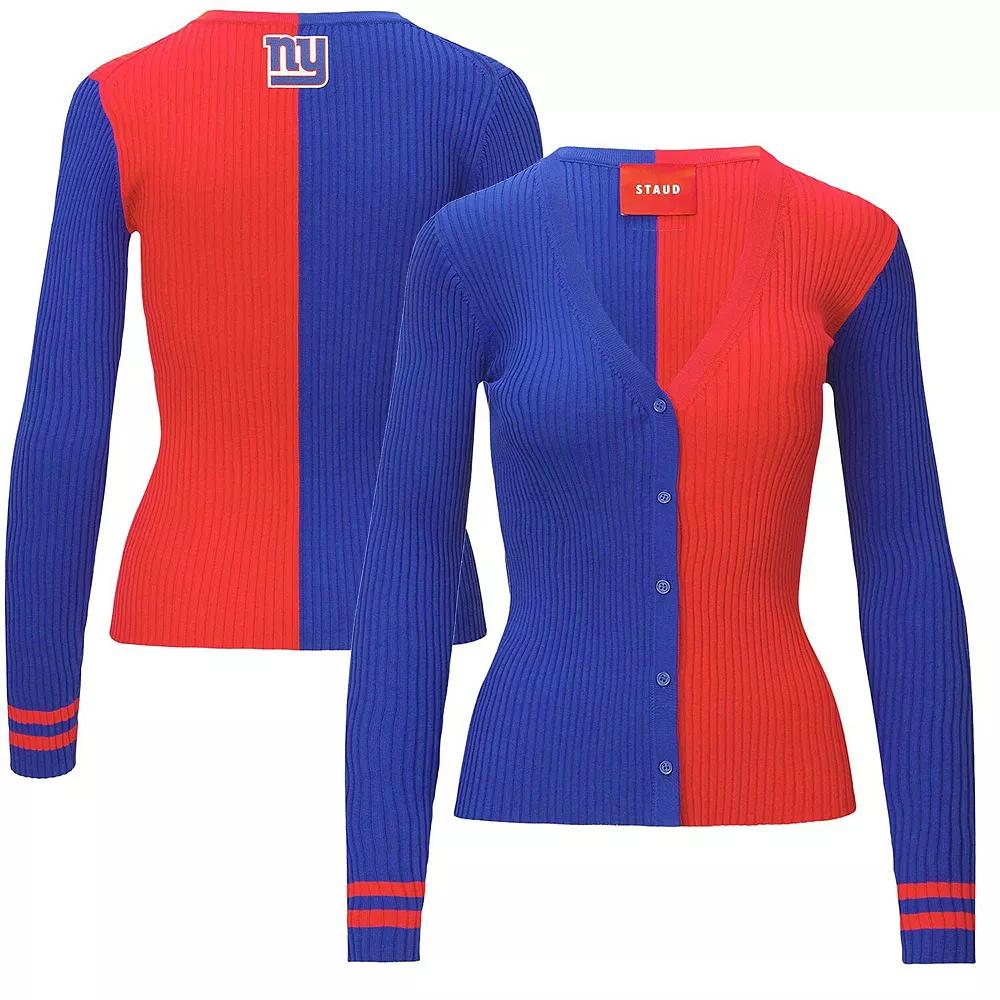 Women's STAUD Royal/Red New York Giants Cargo Sweater, Size: XL, Blue Product Image