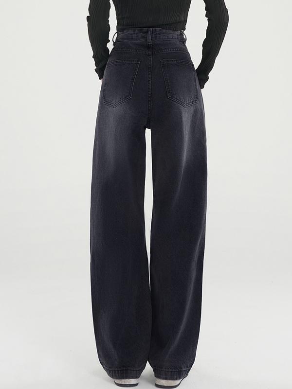 Dark Wash Vintage Baggy Boyfriend Jeans Product Image