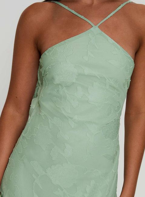 Zoelle Halter Maxi Dress Sage Product Image