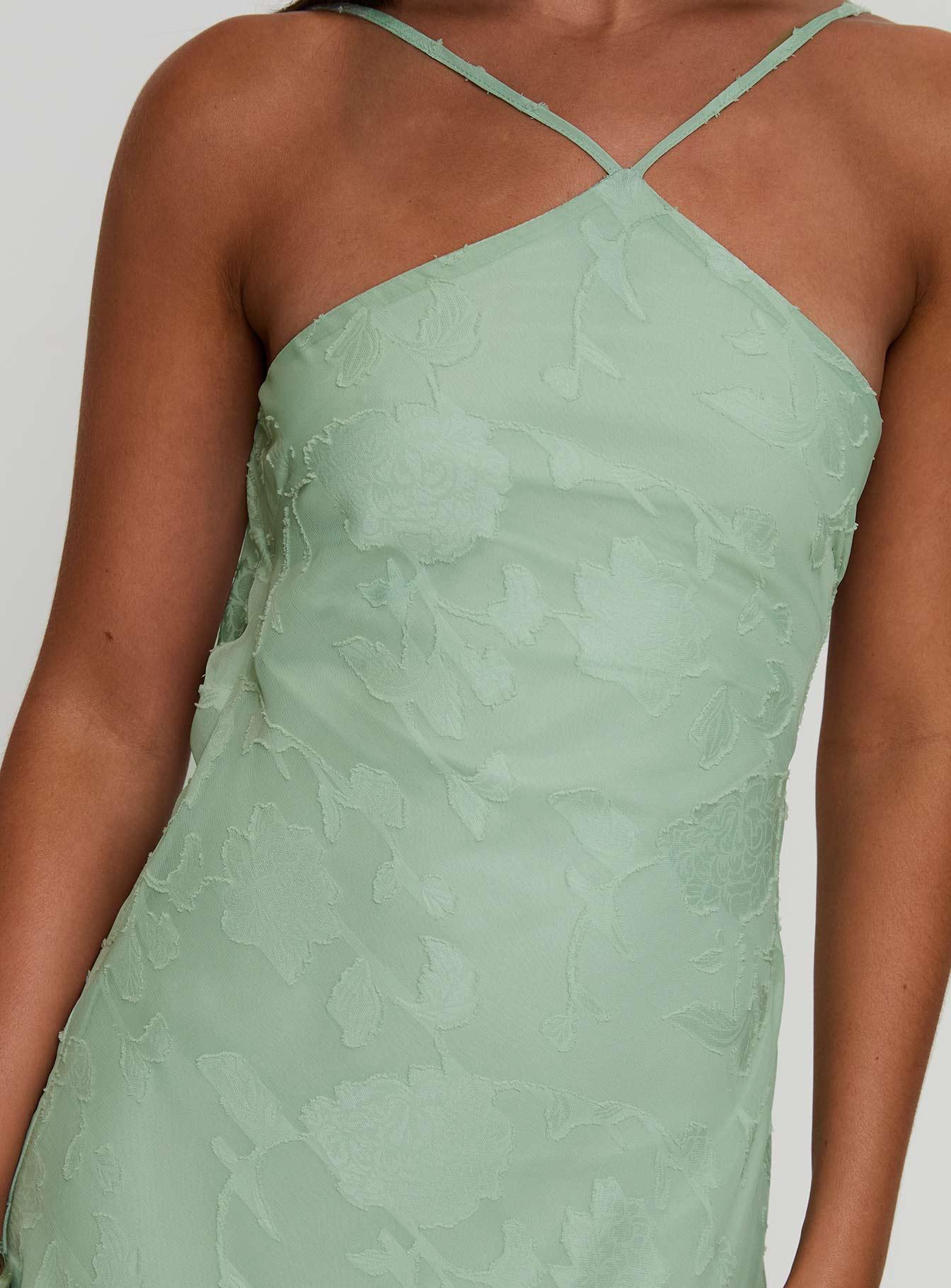 Zoelle Halter Maxi Dress Sage Product Image