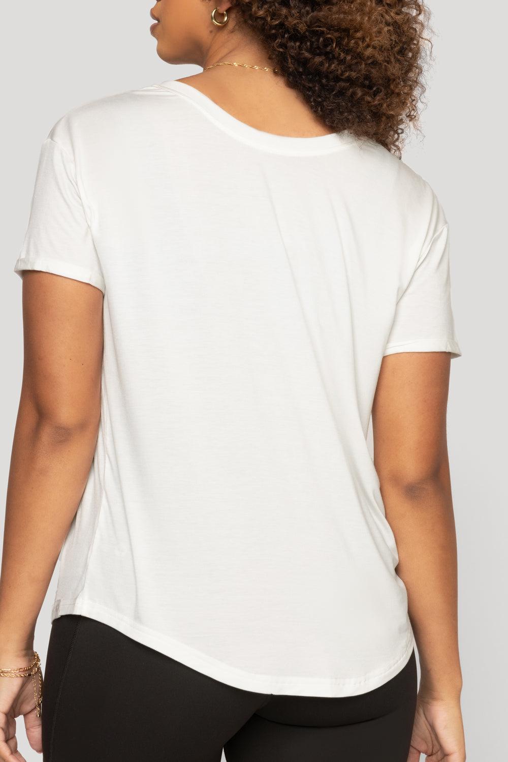 Reversible Deep V Tee - Cream Product Image