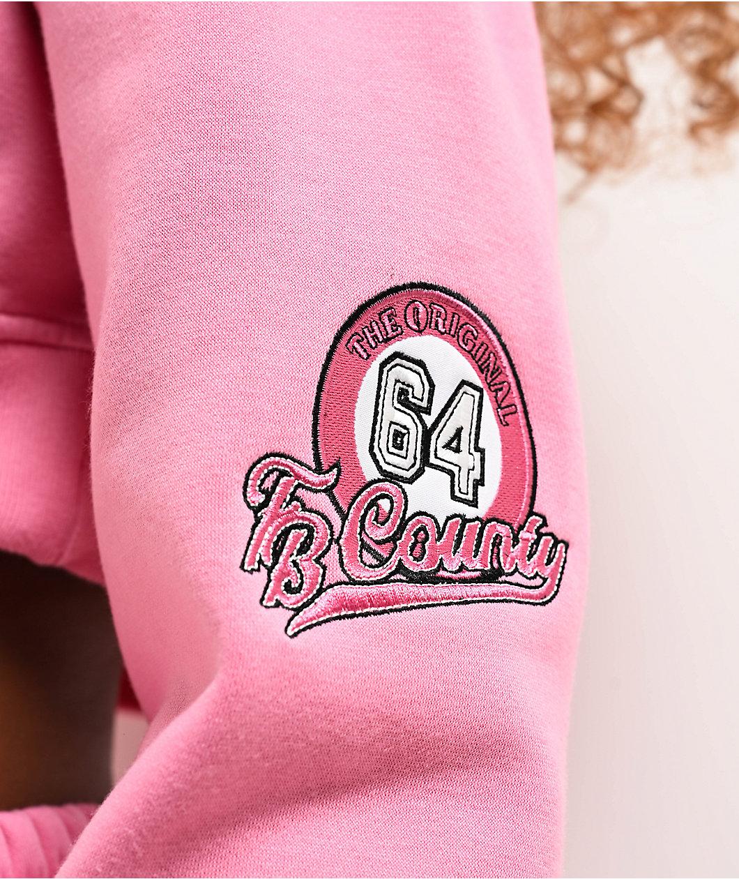 FB County Old School Pink Crop Hoodie Product Image