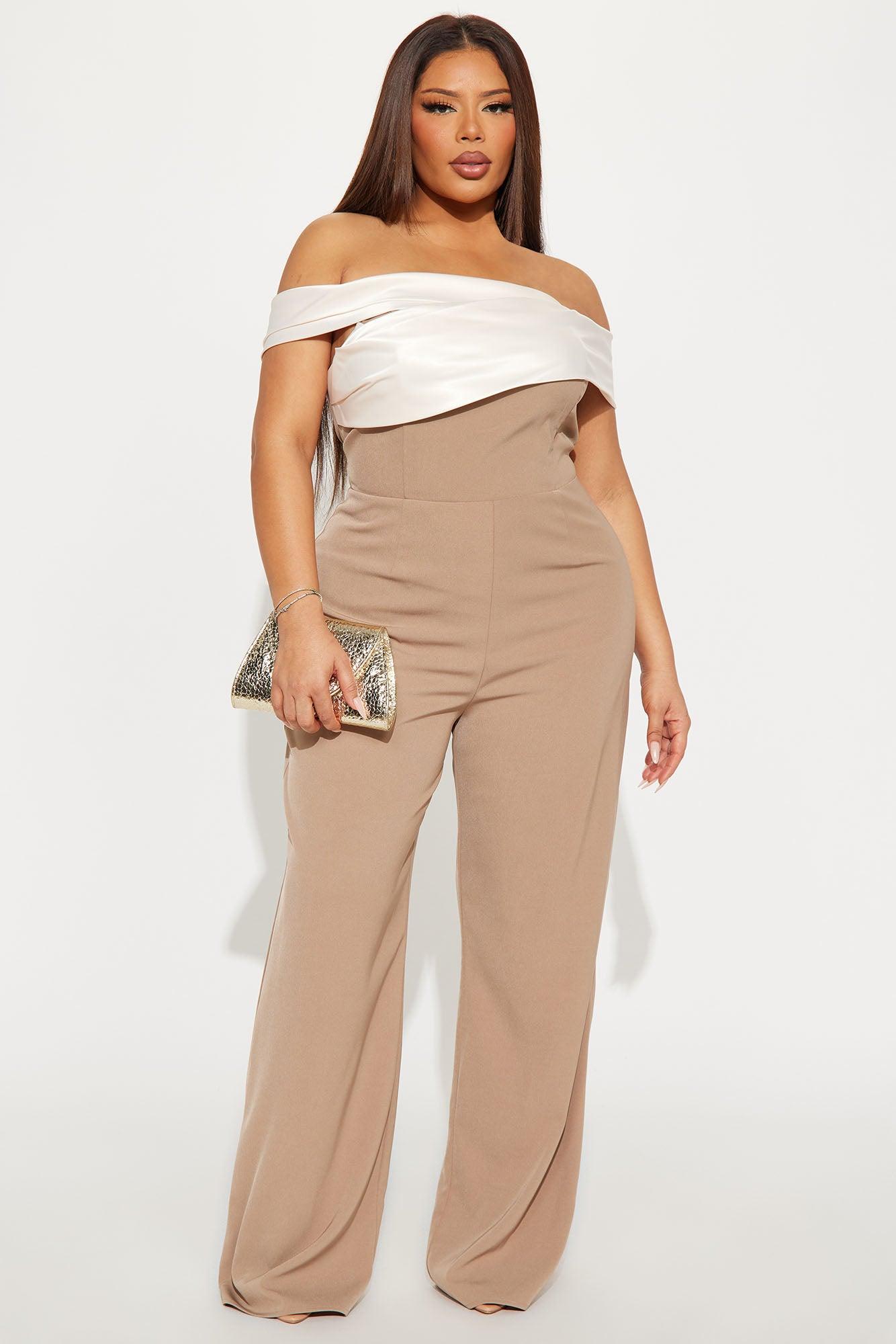 Be Yourself Jumpsuit  - Mocha/combo Product Image