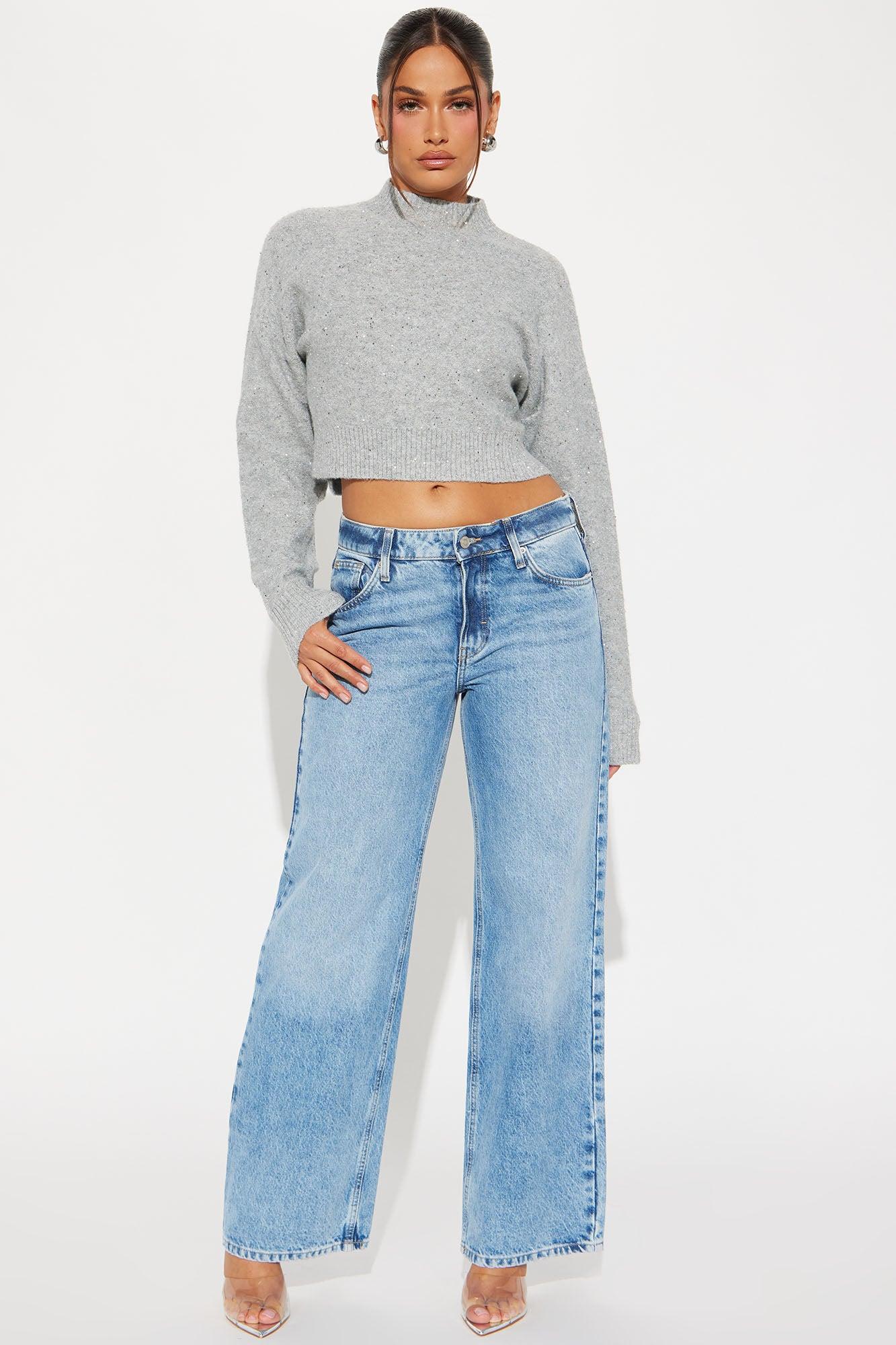 Starry Night Embellished Sweater - Grey/Silver Product Image