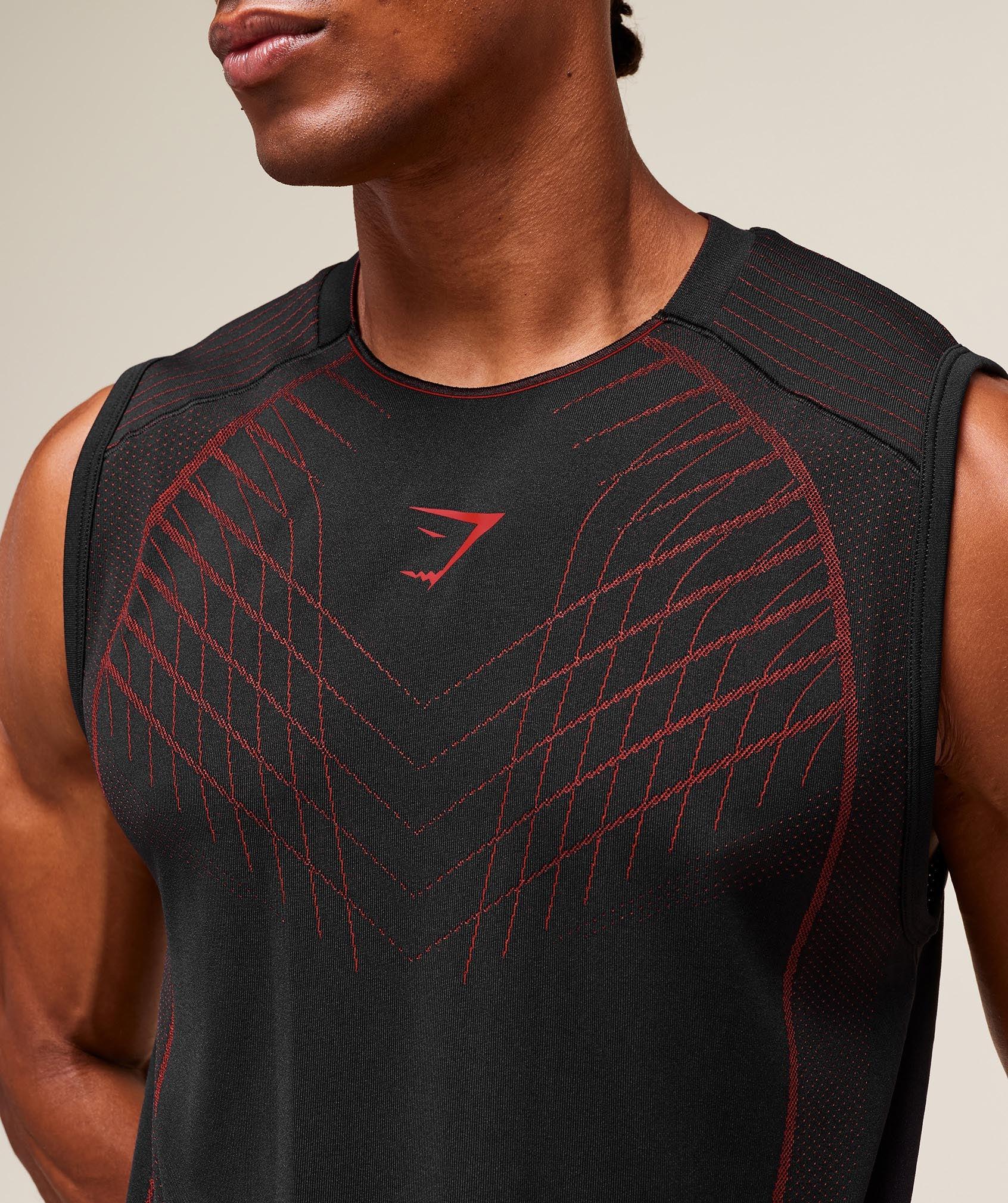 Gymshark Apex Seamless Tank - Black/Carmine Red Male Product Image