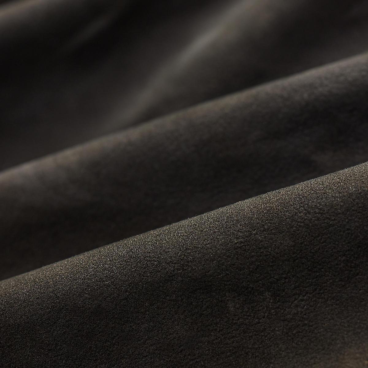 Black Leather-Trim Suede Jacket Product Image