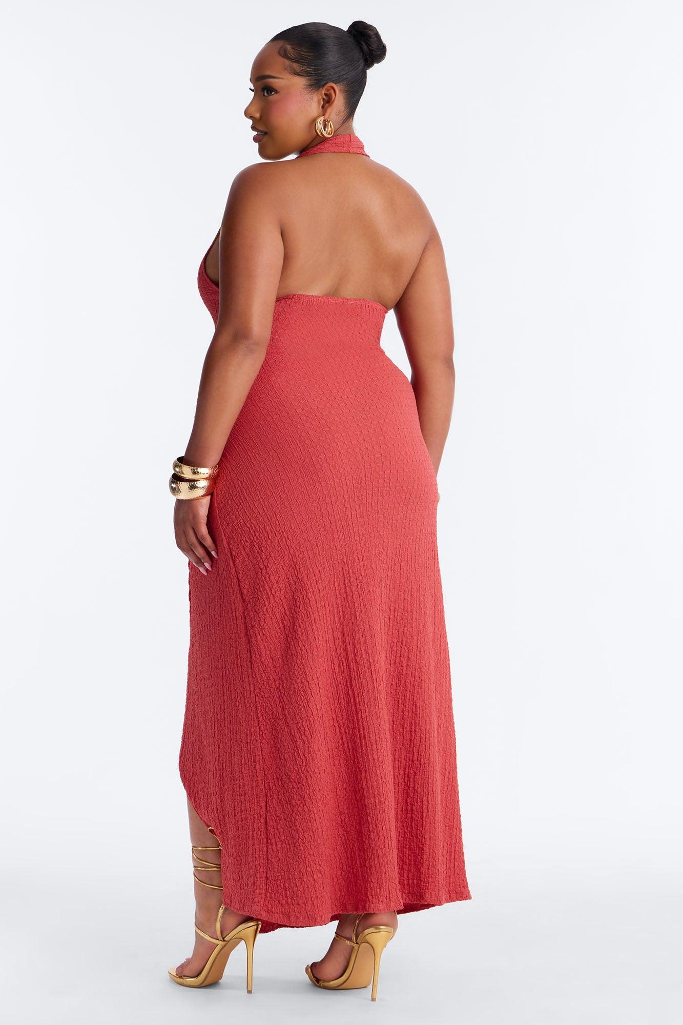 Alinna Halter Maxi Dress - Marsala Female Product Image