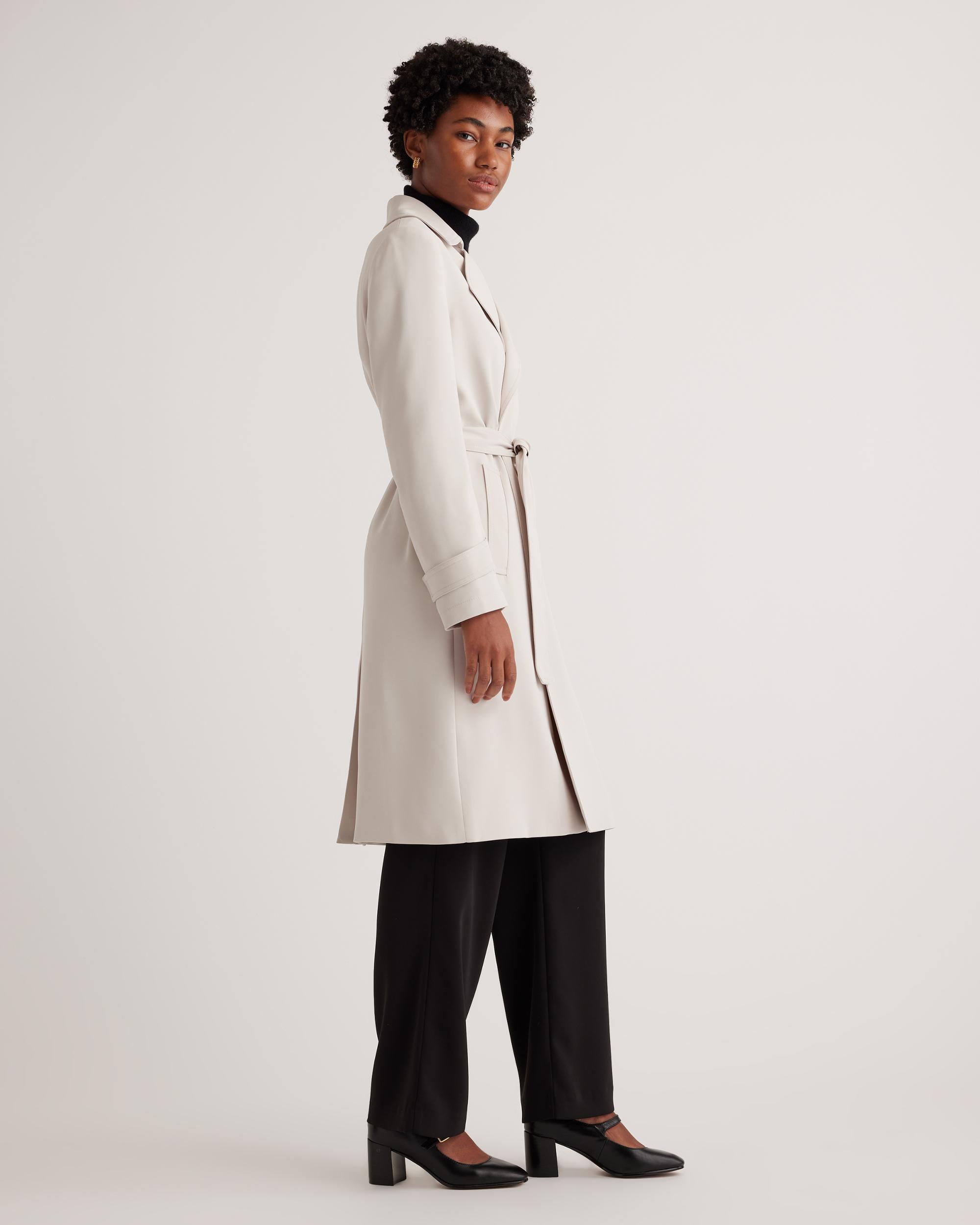 Quince | Women's Stretch Crepe Trench Coat Size XL, Recycled Polyester Product Image