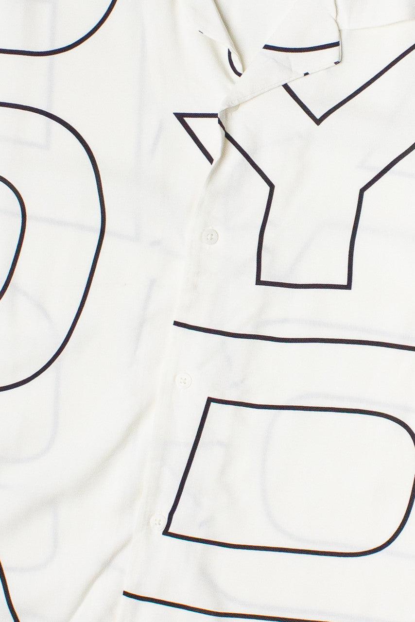 Graphic Block Letter Button Up Shirt Product Image