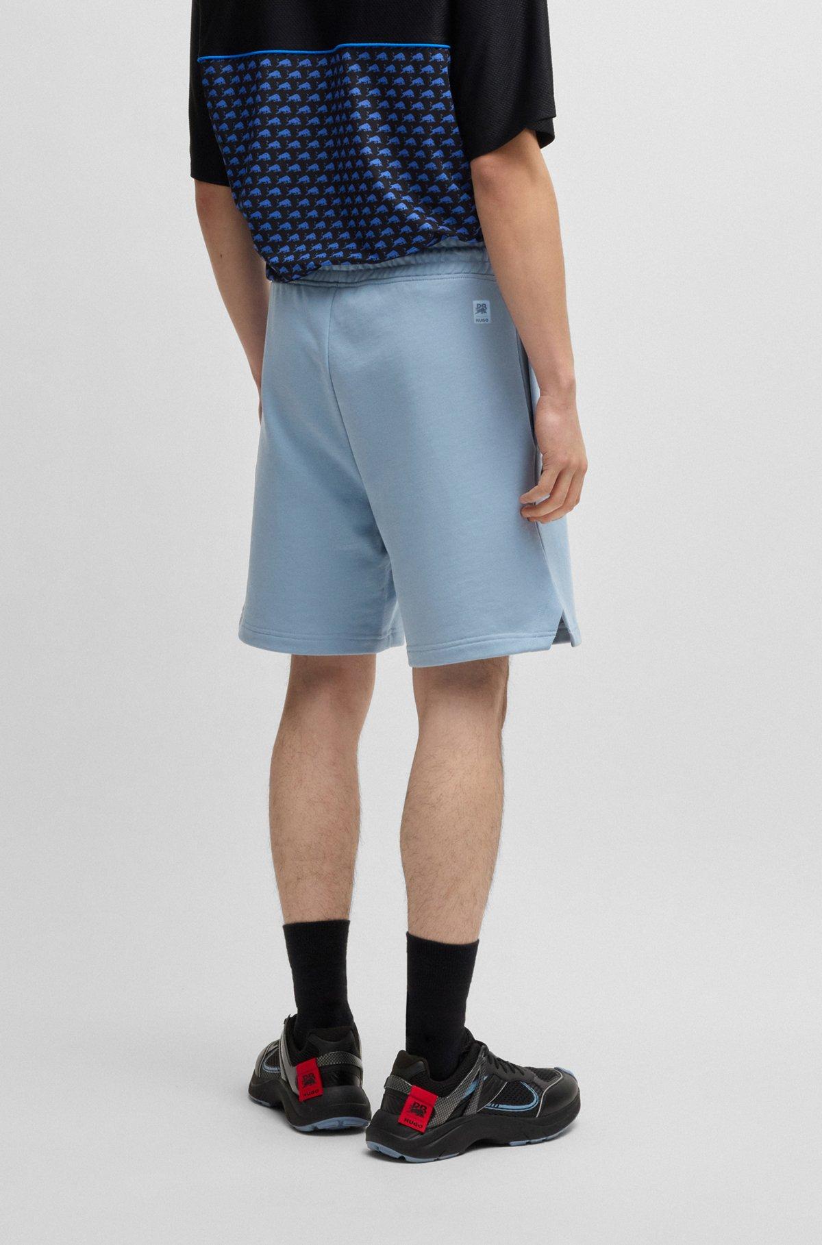 HUGO x RB cotton-terry shorts with carbon stealth logo Product Image