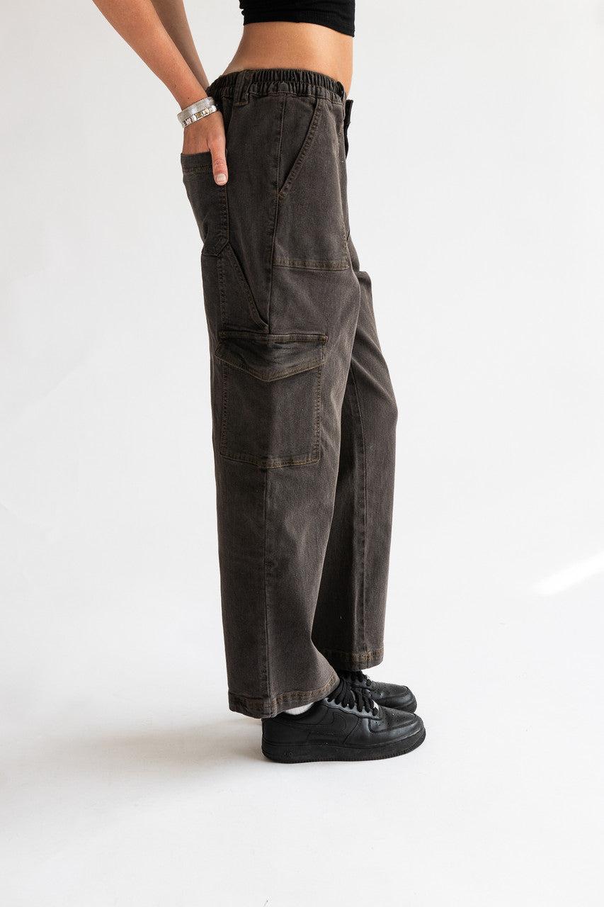 Grunge Wash Cargo Skater Jeans Product Image