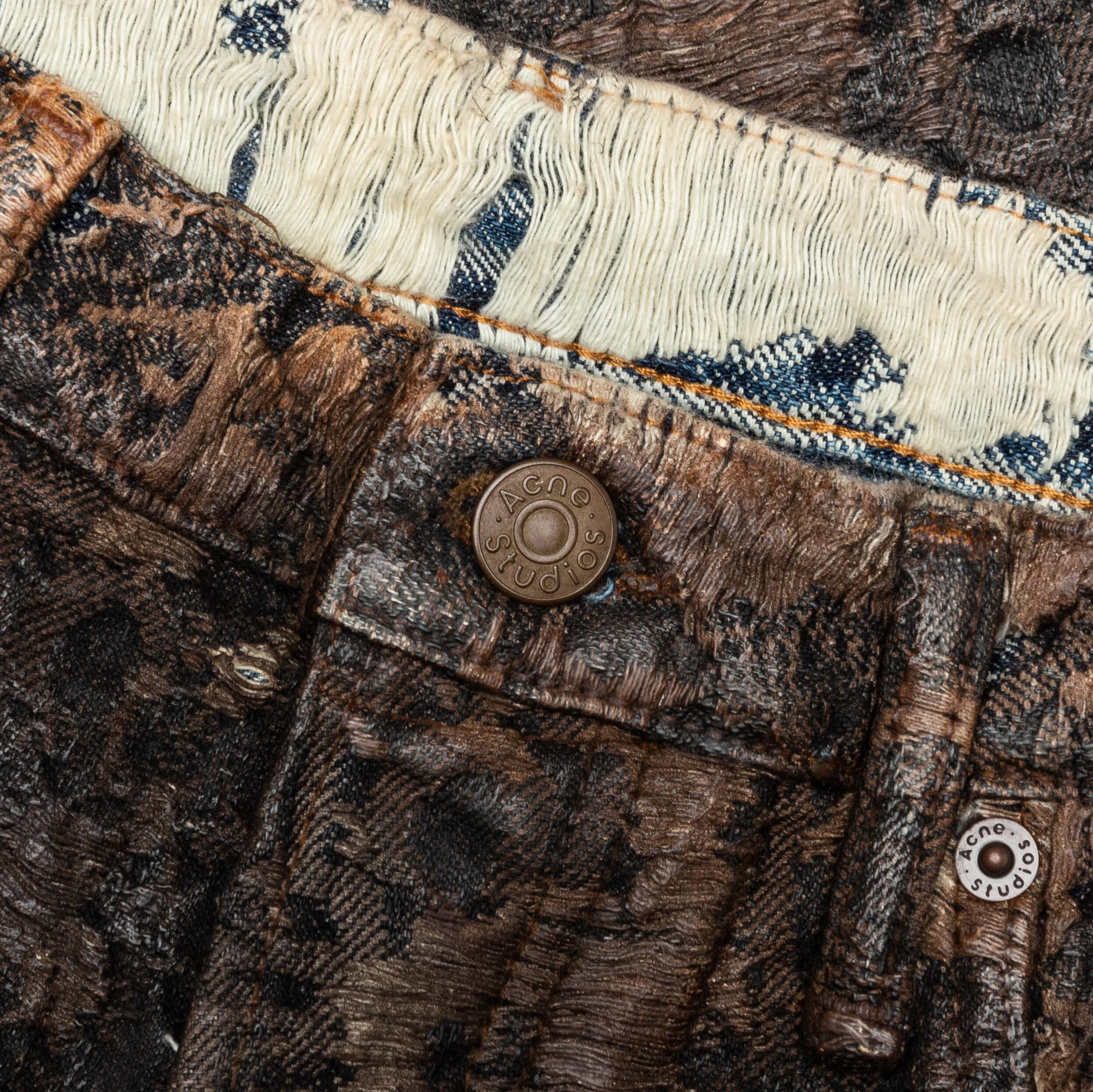 Loose Fit Denim Monogram Shorts Fn-Mn-Shor000260 - Brown Male Product Image