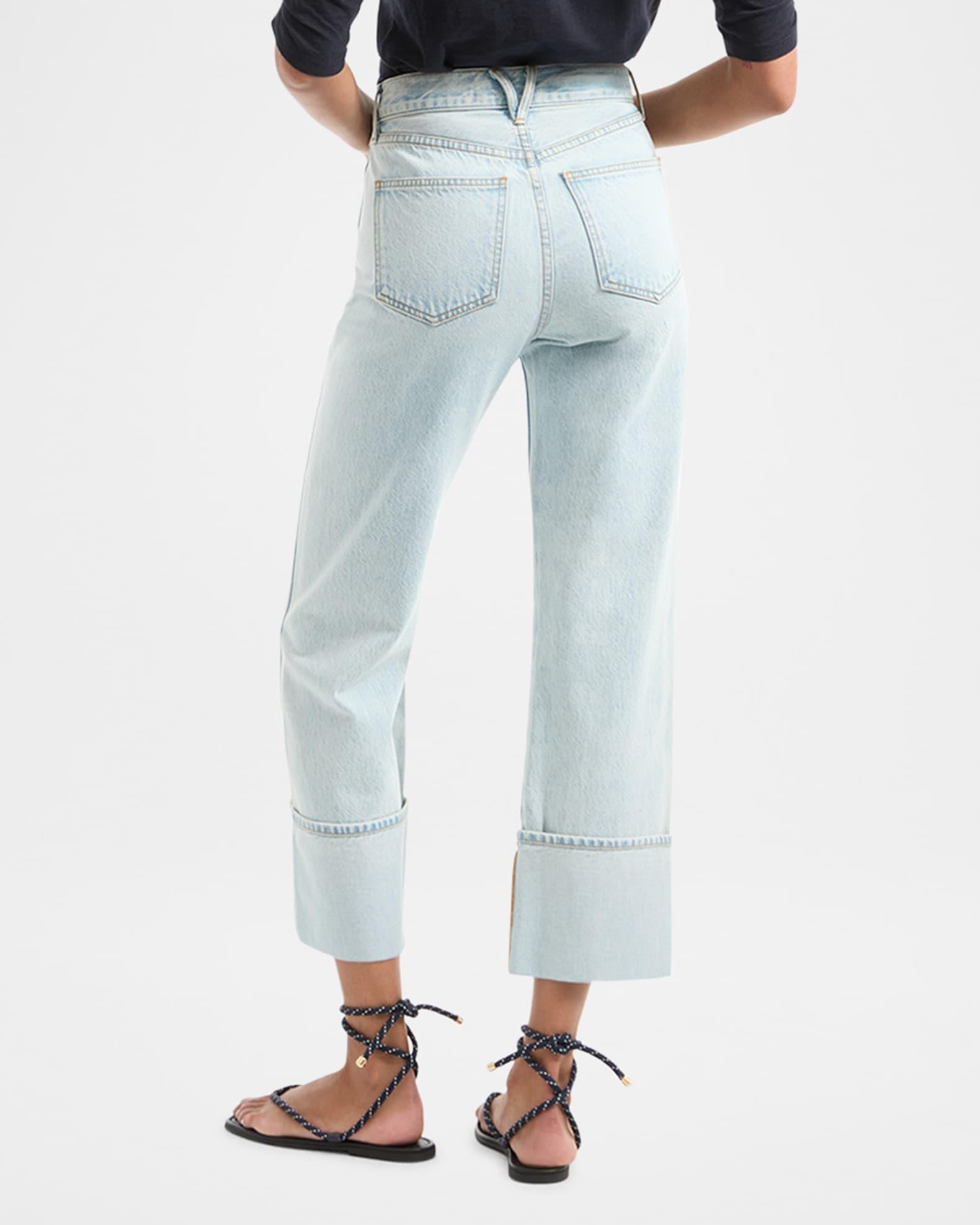 Dylan High-Rise Straight Cuffed Ankle Jeans Product Image