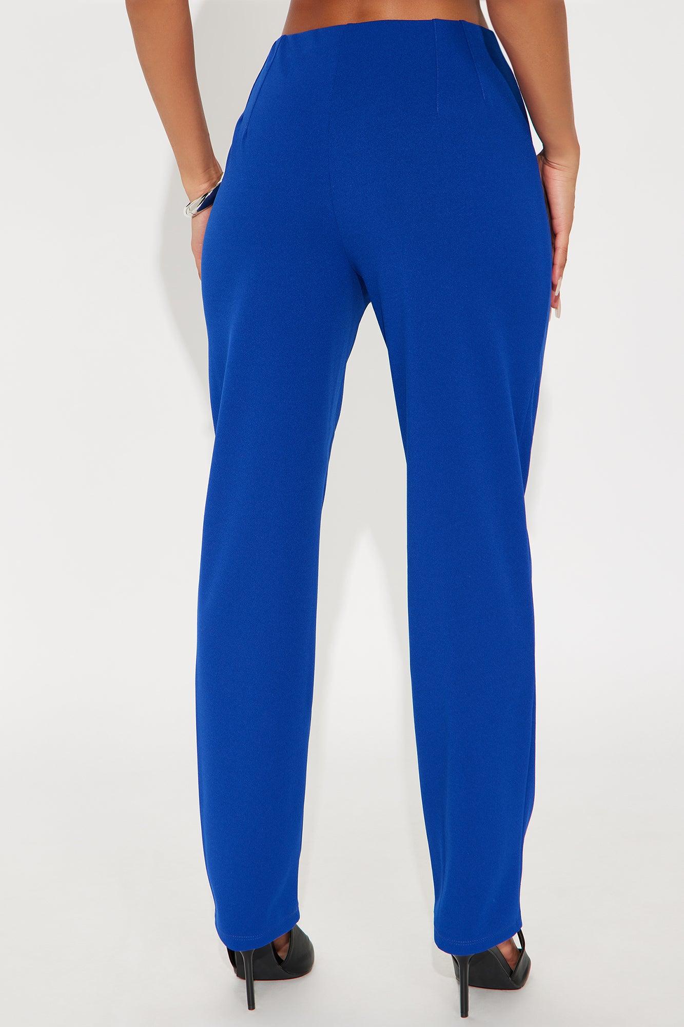 Set My Mind On You Crepe Straight Leg Pant - Royal Female Product Image