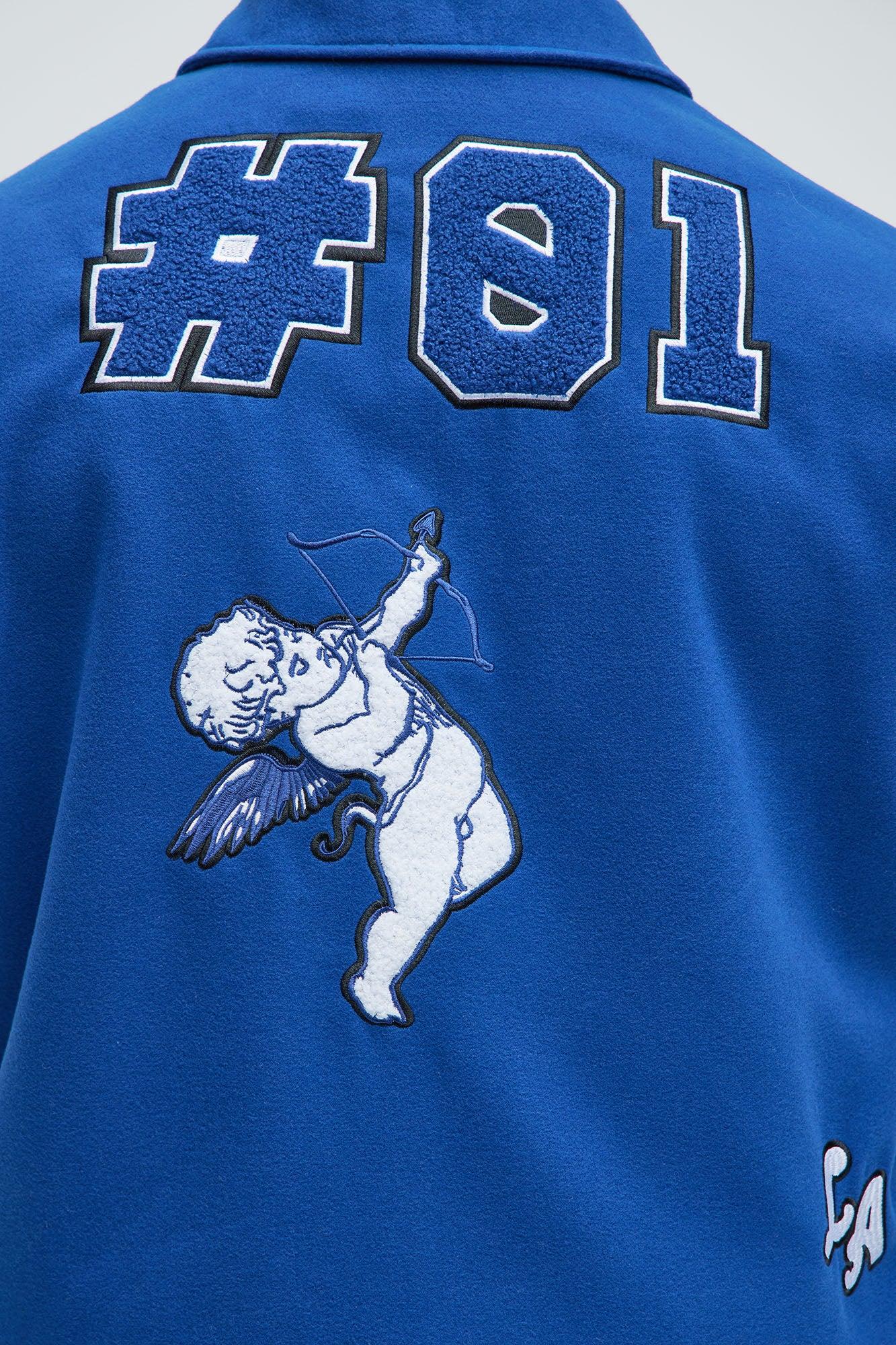 LA Patchwork Varsity Jacket - Royal/combo Product Image