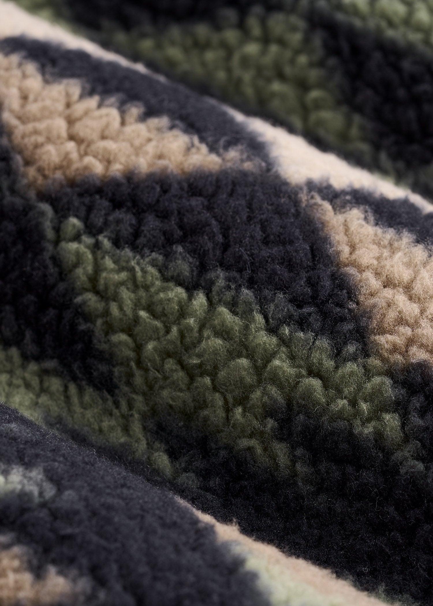 Half Snap Tall Men's Sherpa Sweatshirt in Black and Sage Geo Print Product Image