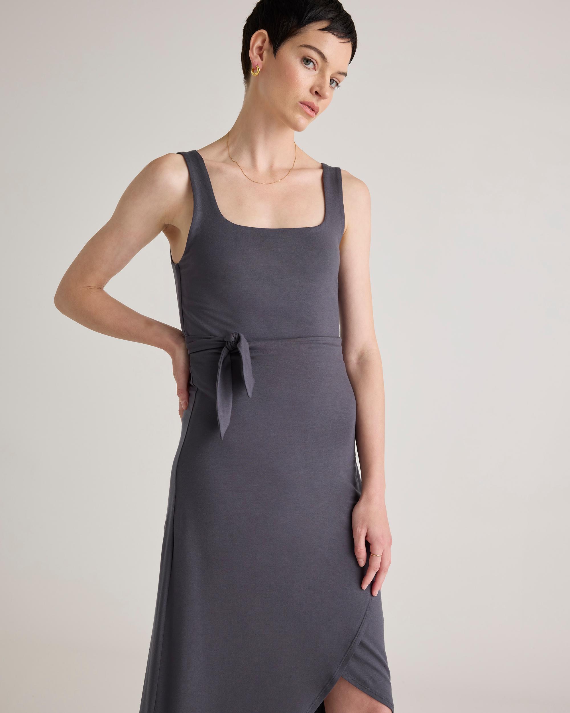 Quince | Women's Tencel Jersey Side Tie Midi Dress Size XS Product Image