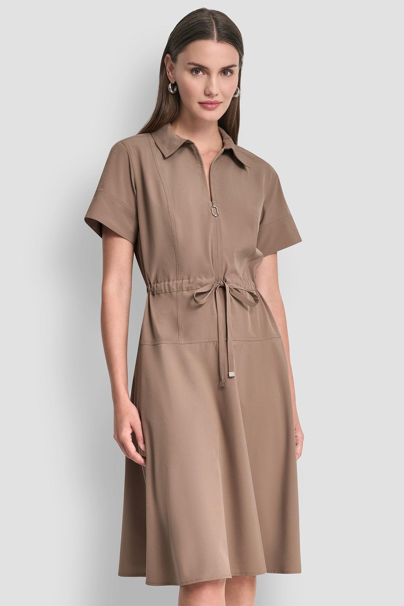 FIT & FLARE MIDI SHIRT DRESS Product Image