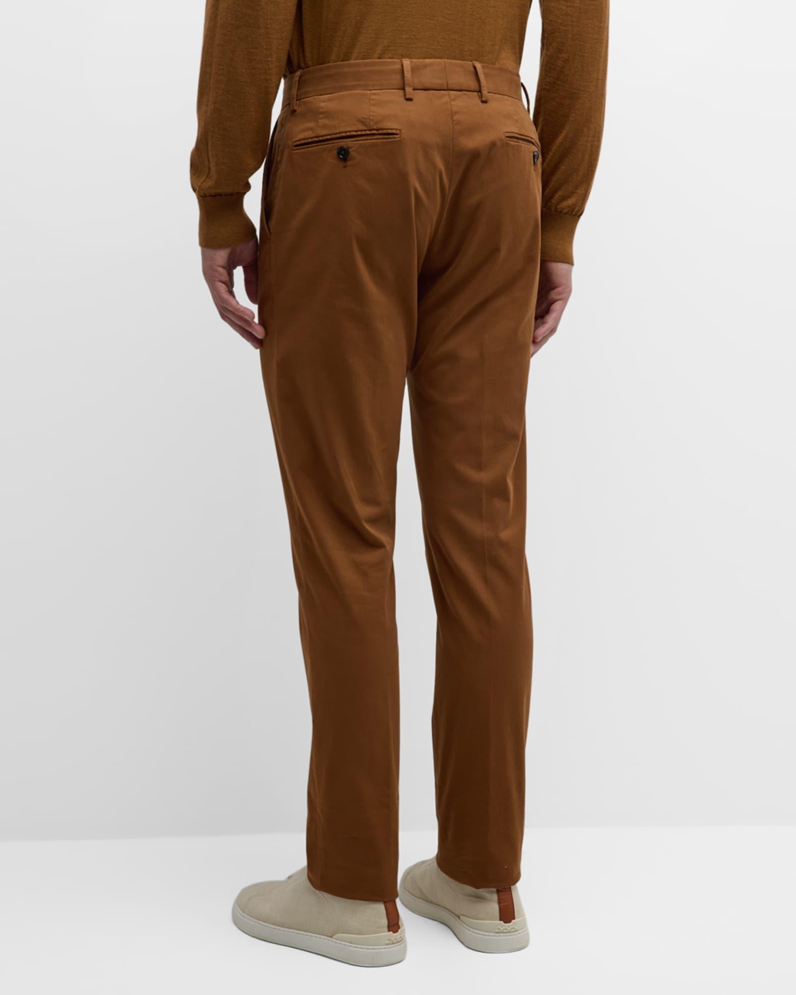 Men's Premium Cotton Flat-Front Trousers Product Image