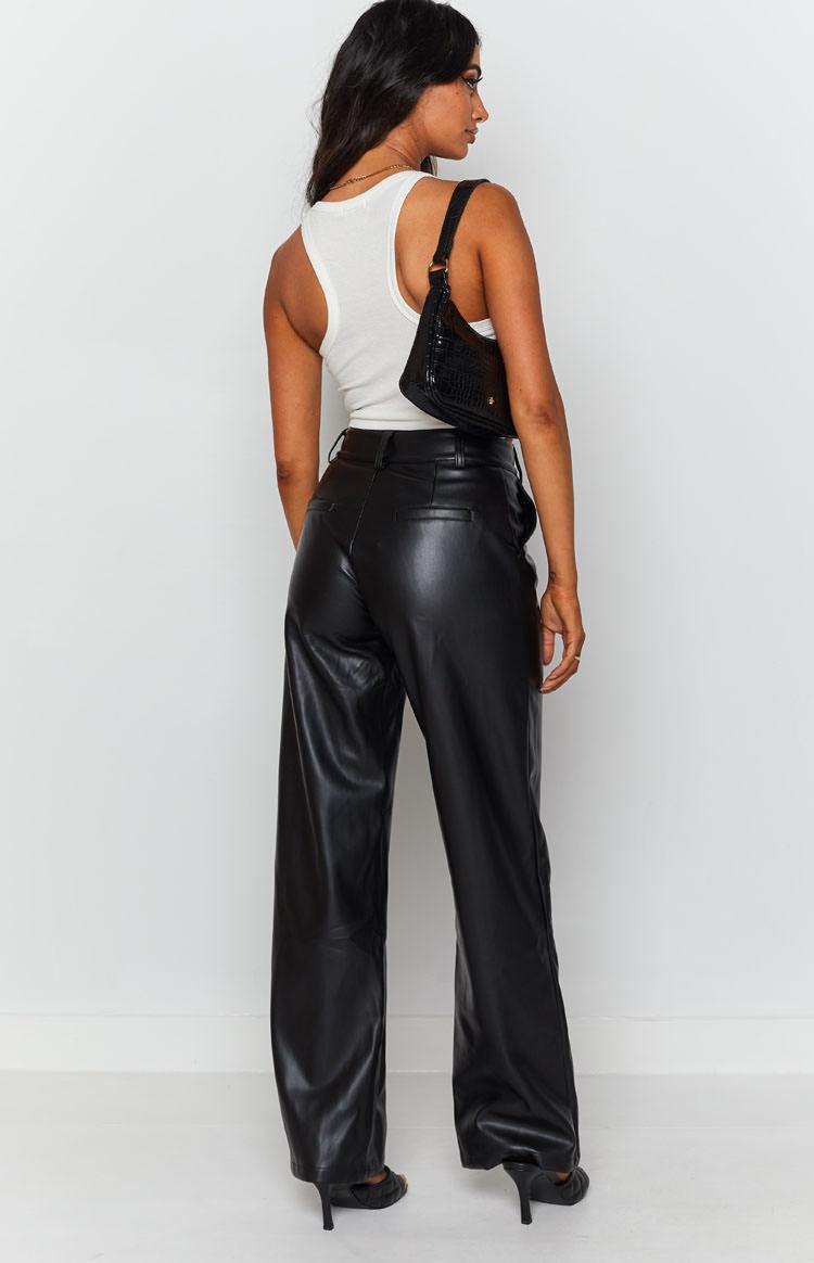 Cool Shade PU Pants Black Girls Product Image