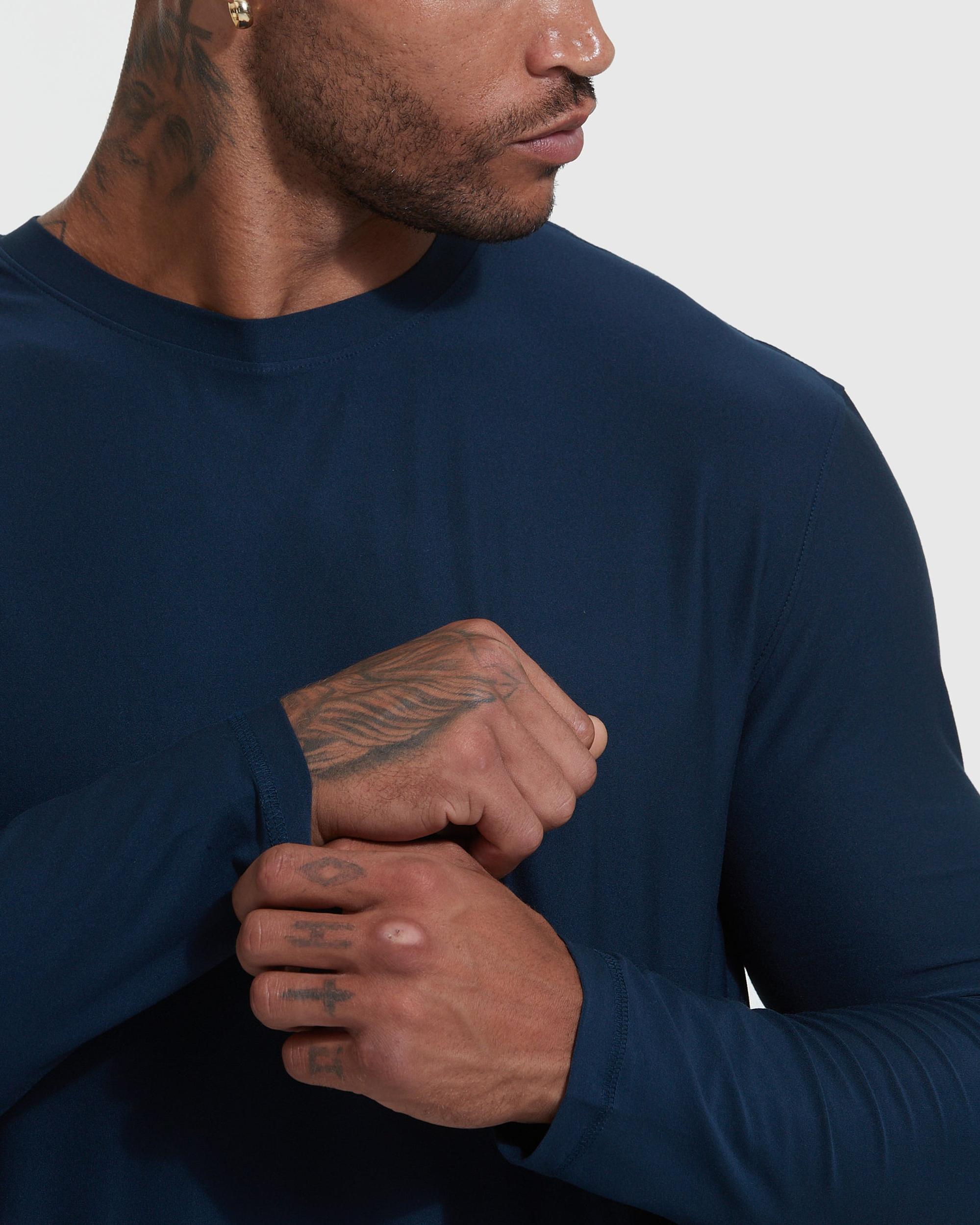 Navy Active Long Sleeve Crew T-Shirt Product Image
