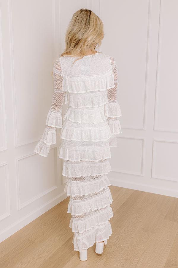 Sweet Whispers Lace Tiered Maxi Dress Product Image