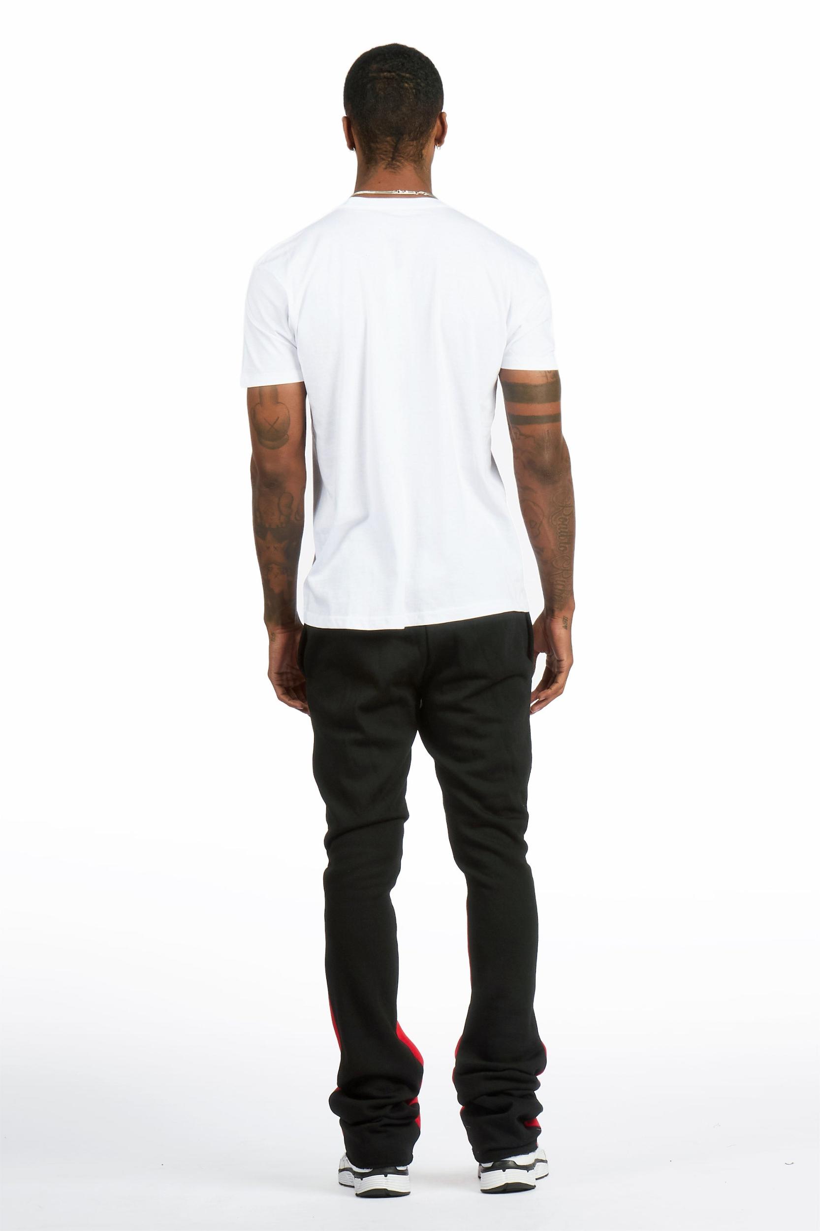 Scottie White/Black T-Shirt/Stacked Flare Track Pant Set Male Product Image