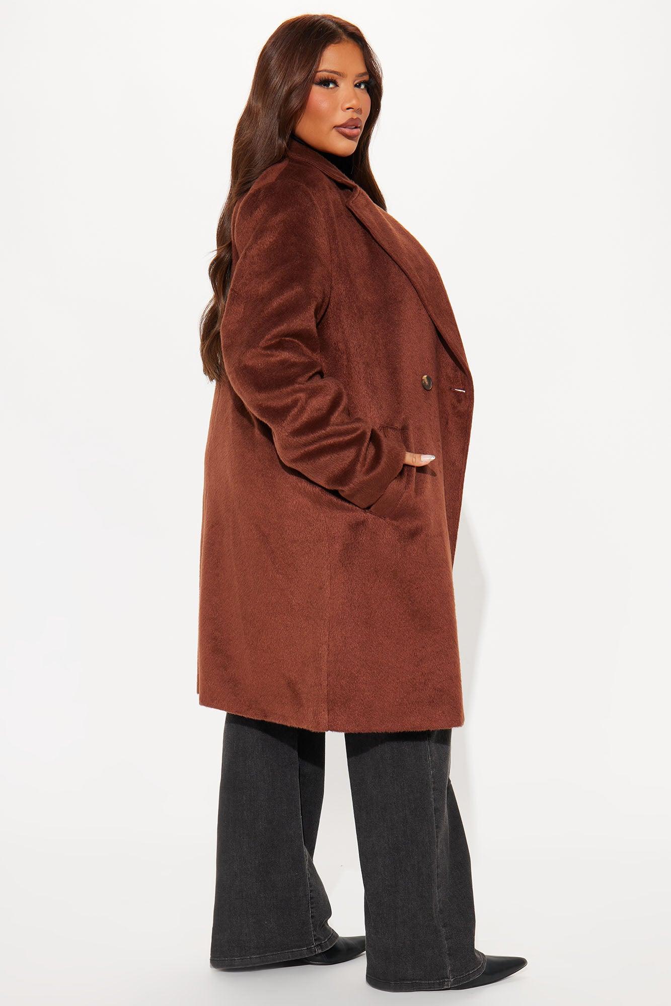 It's A Long Story Coat - Brown Female Product Image