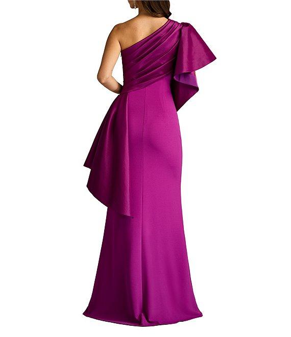 Tadashi Shoji One Shoulder Draped Taffeta Crepe Gown Product Image