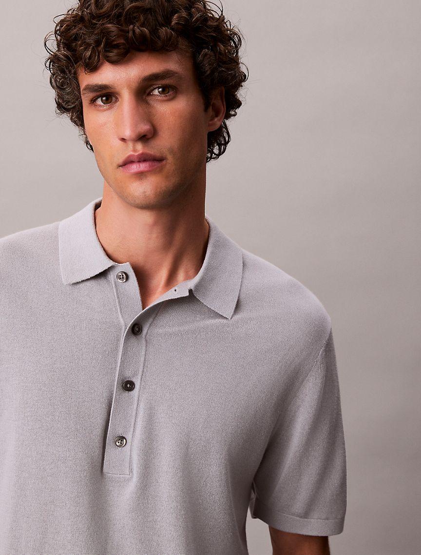 Silk Cashmere Polo Sweater Product Image