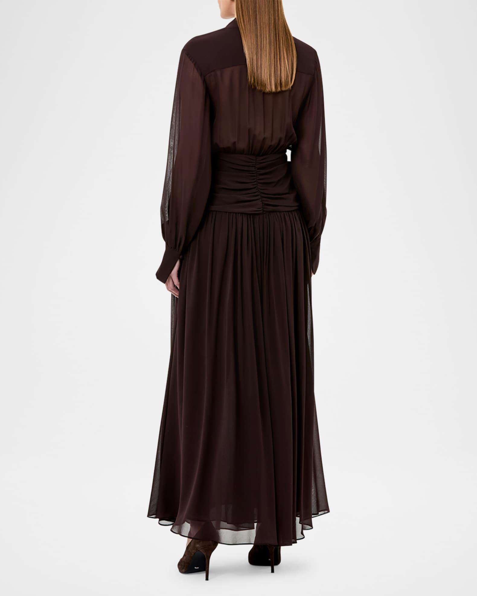 Jocelyn Ruched Deep V-Neck Gown Product Image