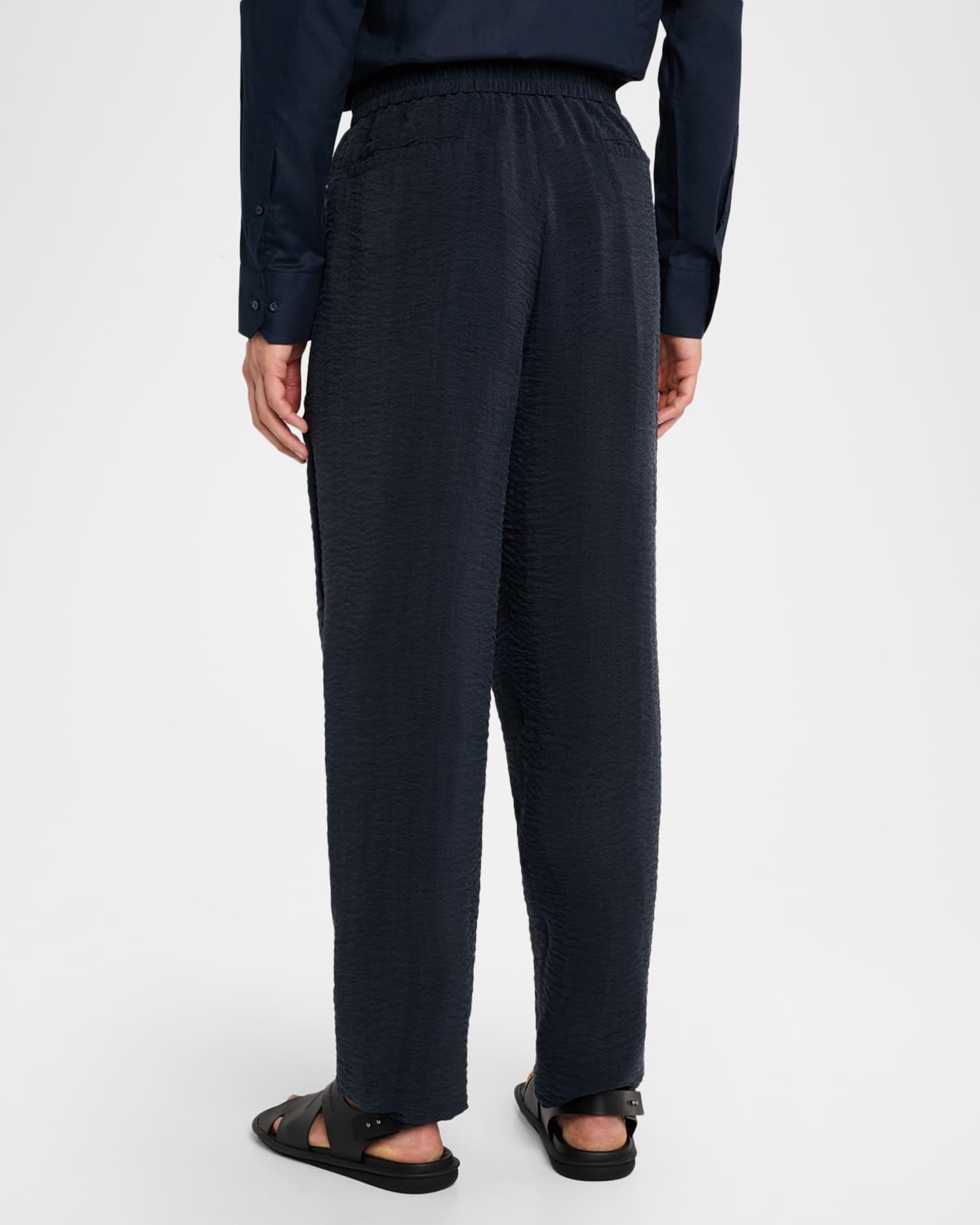 Men's Relaxed-Fit Herringbone Drawstring Trousers Product Image