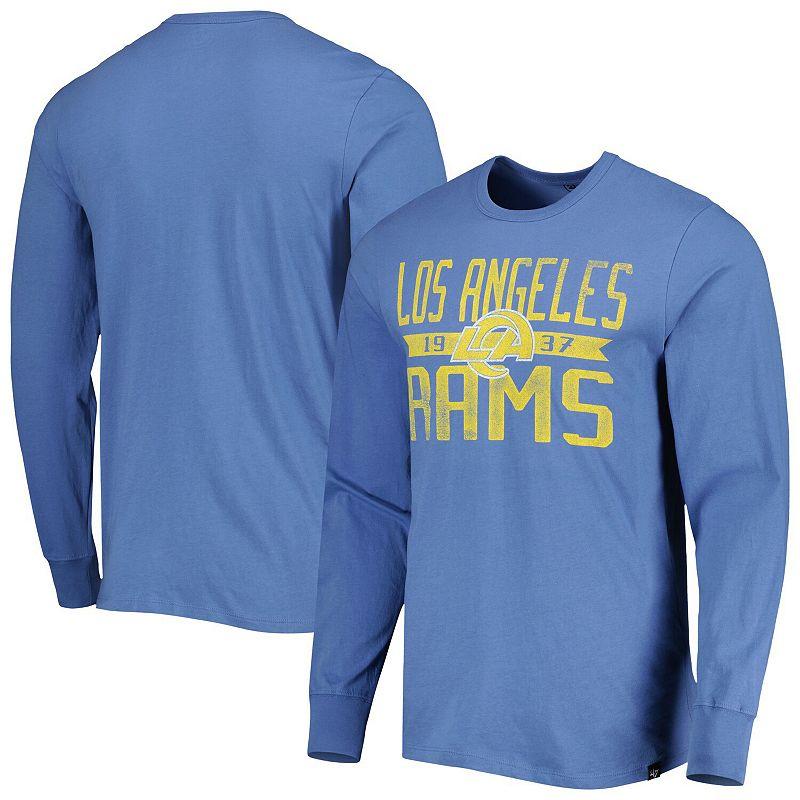 Men's '47 Royal Los Angeles Rams Brand Wide Out Franklin Long Sleeve T-Shirt,  Product Image