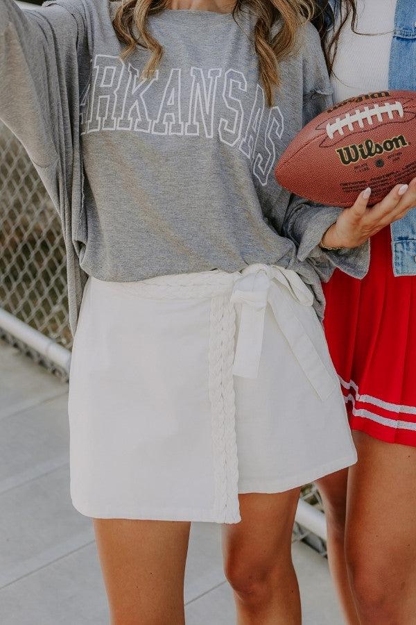 The Ariel High Waist Skort in Ivory Product Image