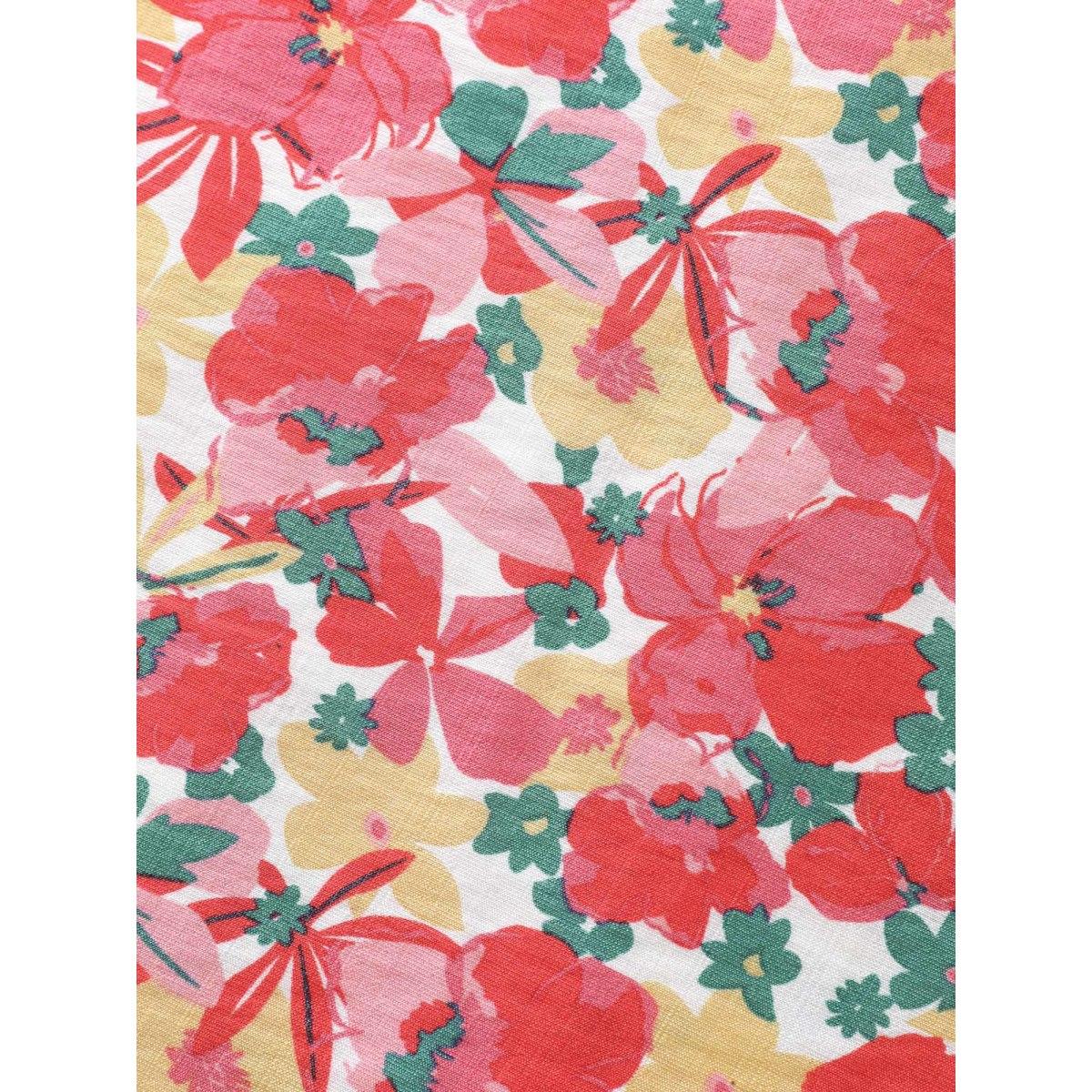 Plus Size Crimson Ruffled Bright Floral Print Blouse Women Cap Sleeve V-neck Elegant Blouses BloomChic 14-16/1X Product Image