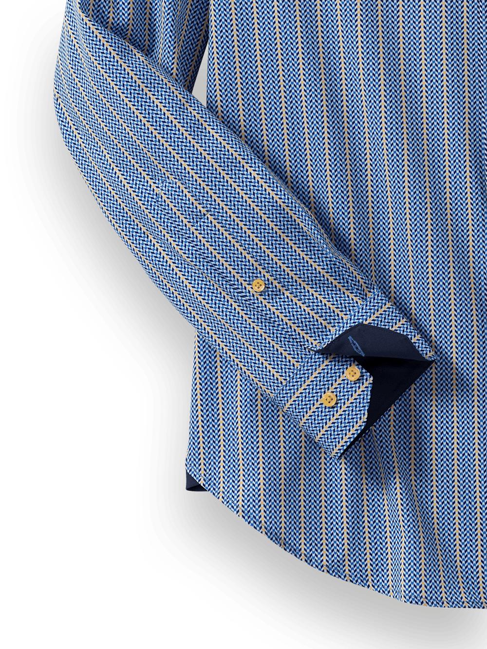 Performance Stretch Stripe Casual Shirt - Blue/yellow Product Image