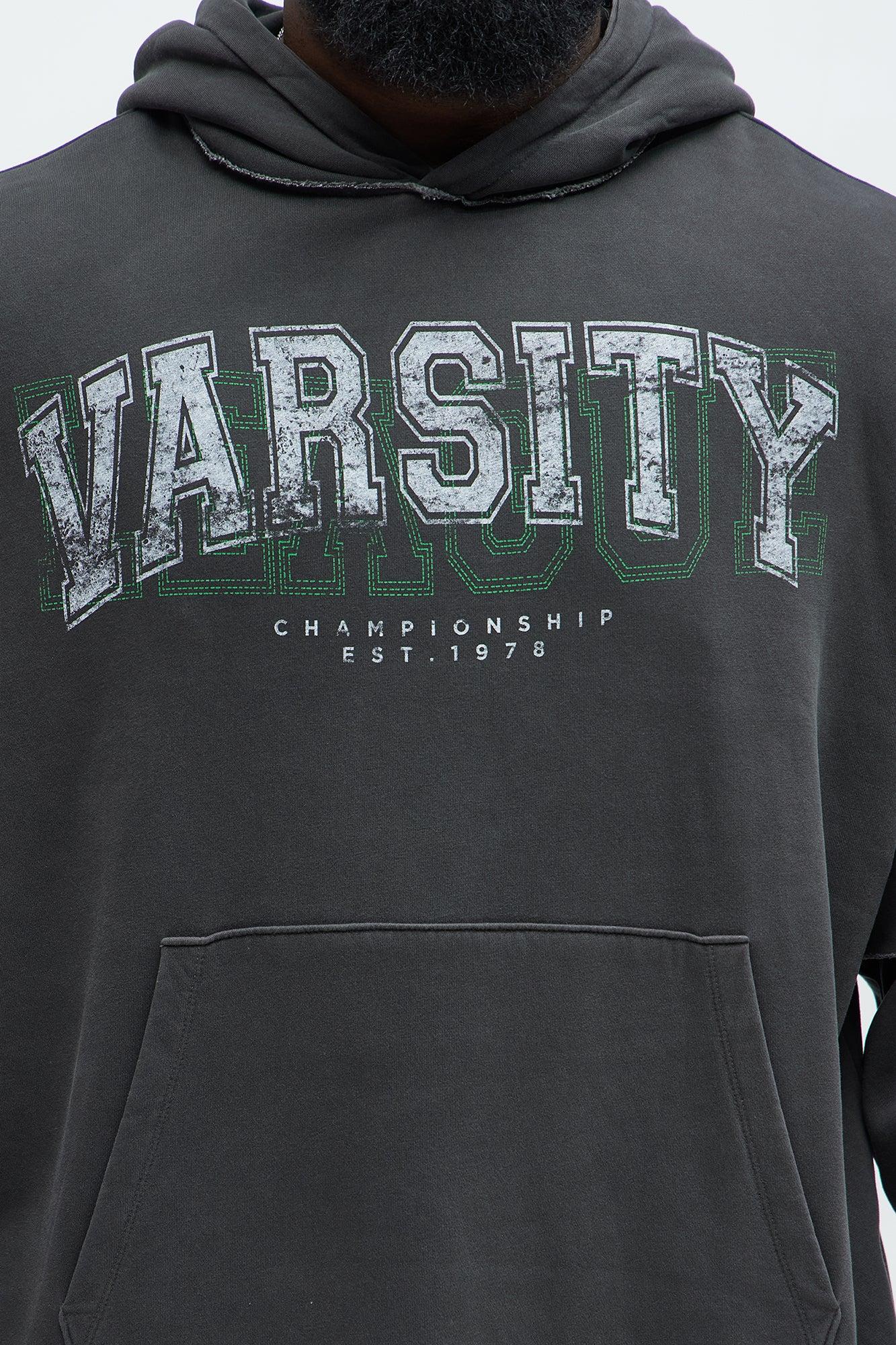 Varsity Washed Hoodie - Grey Product Image