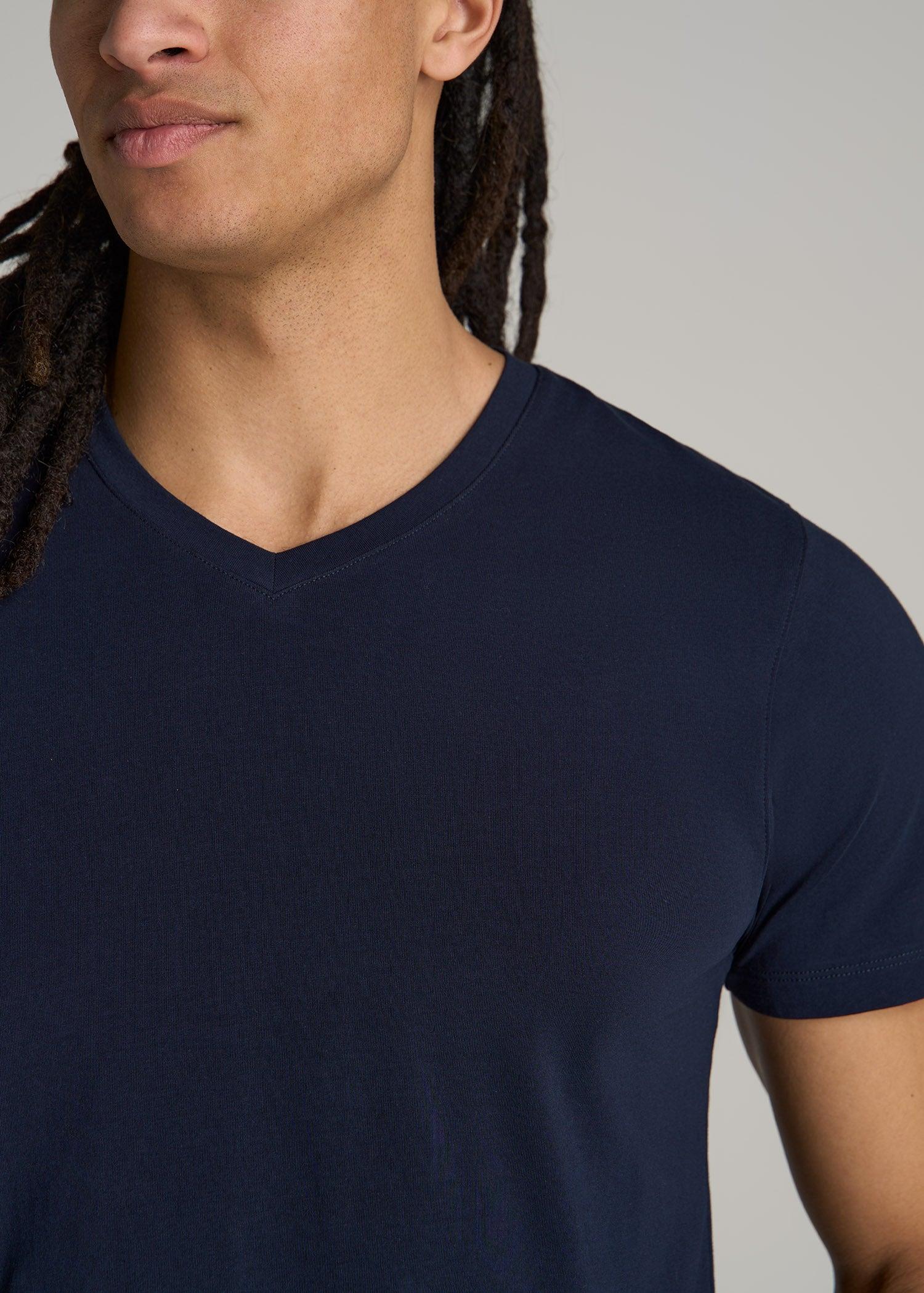 The Essential MODERN-FIT V-Neck Tee for Tall Men in True Navy Male Product Image