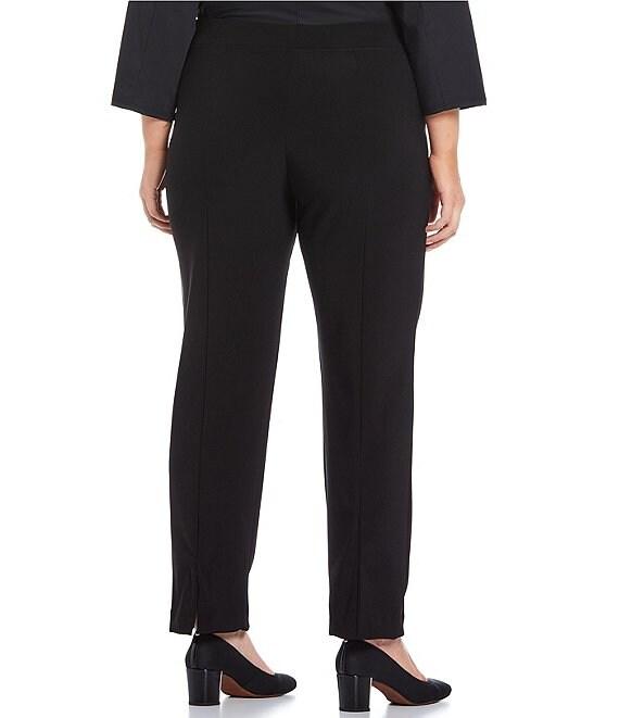 IC Collection Plus Size Stretch Knit Slim Leg Pull-On Pants Product Image
