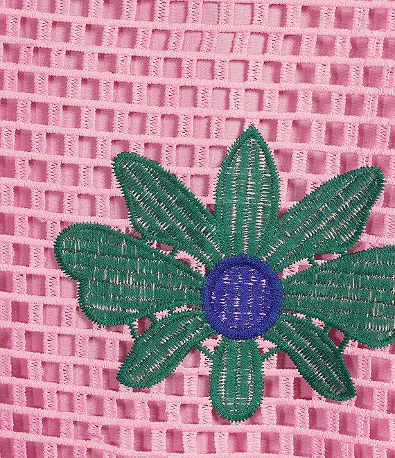 J.Marie Emery Lace High Neck 3/4 Sleeve Scalloped Hem Midi Shift Dress Product Image