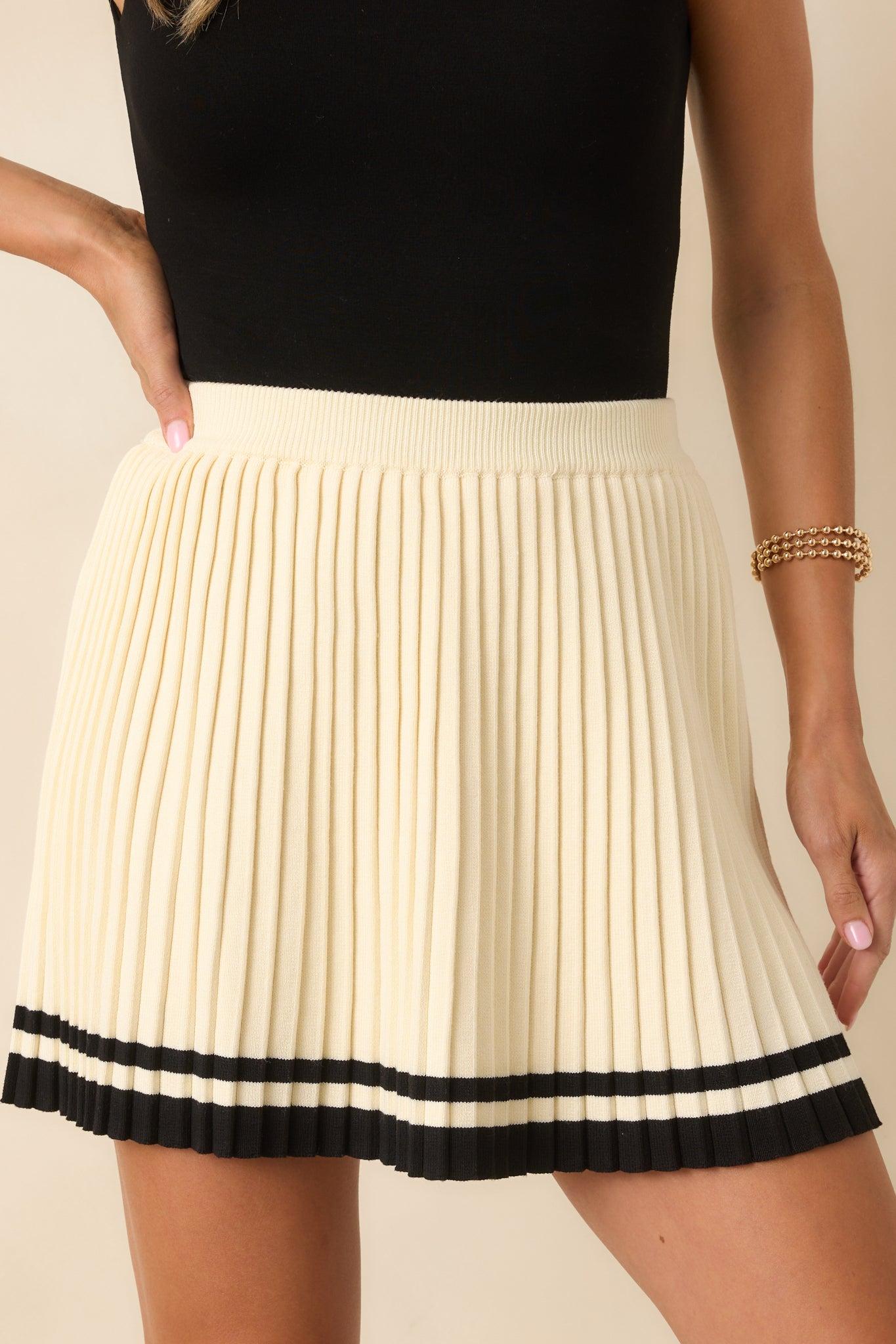 Give It Your All Ivory Pleated Mini Skirt Product Image