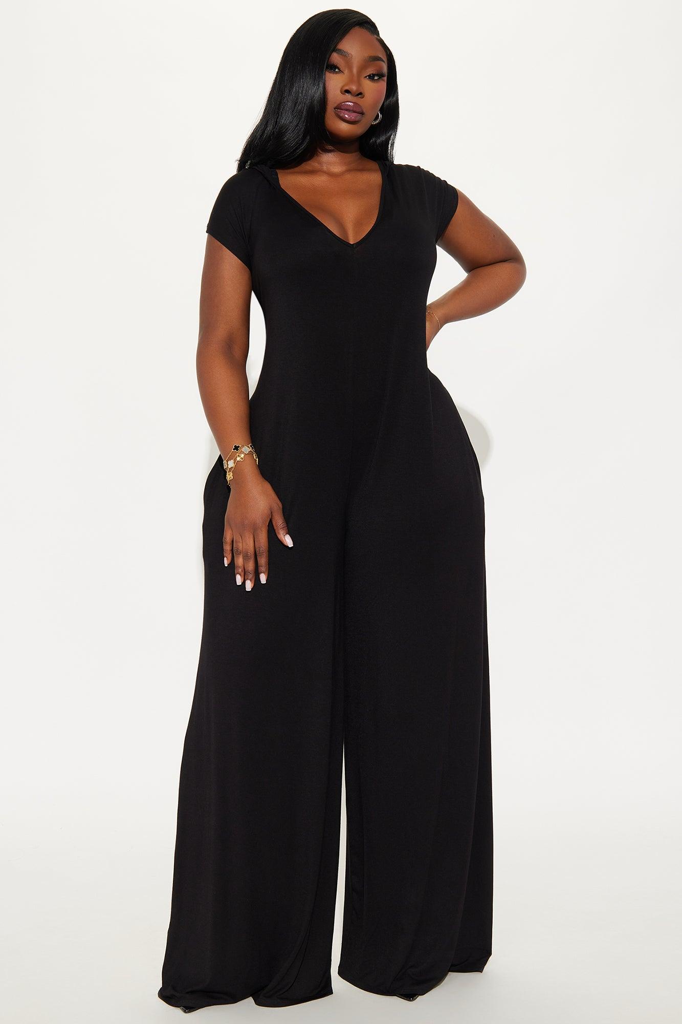 Nayali Knit Hooded Jumpsuit - Black Female Product Image