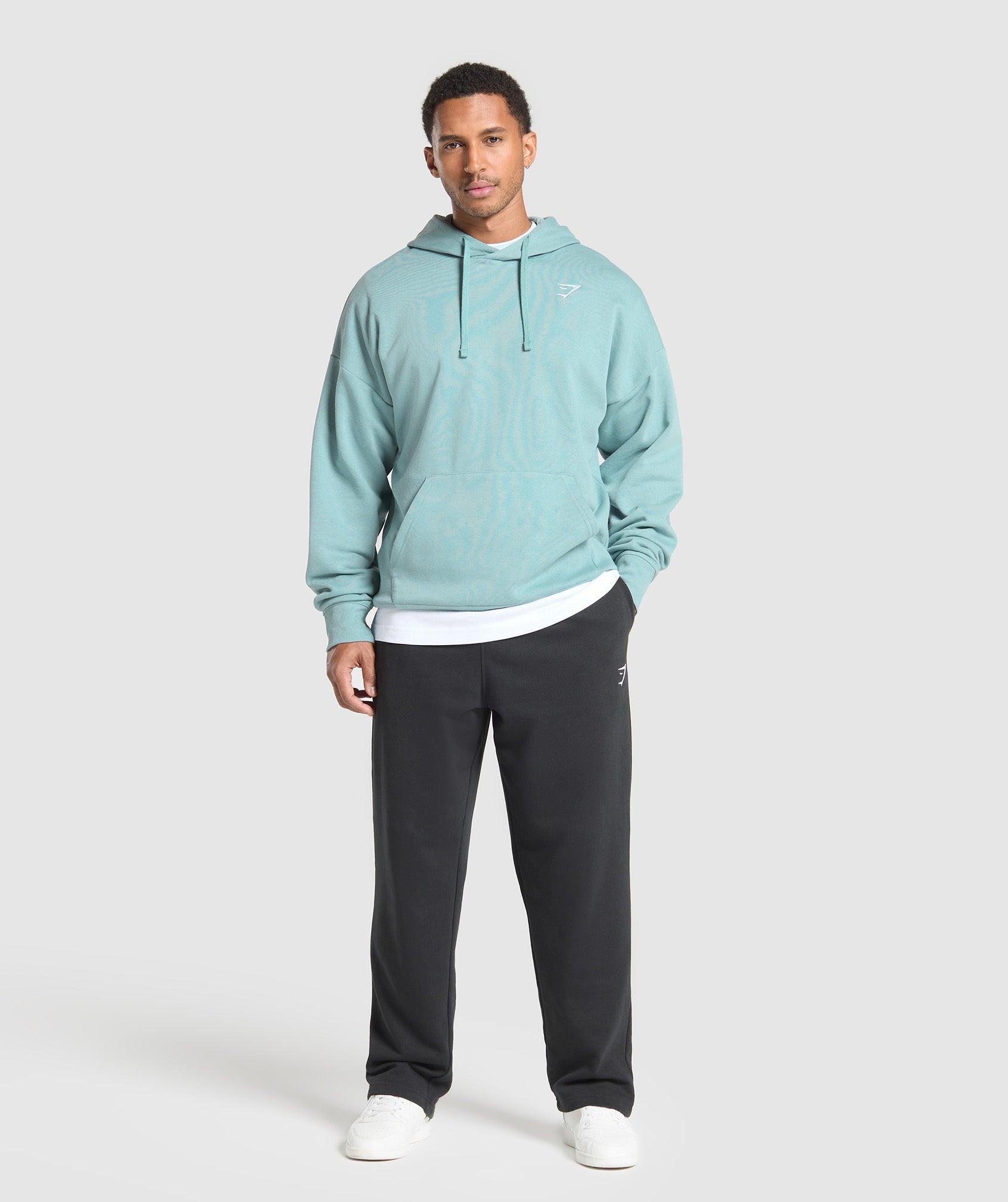 Gymshark Crest Oversized Hoodie - Rest Blue Male Product Image