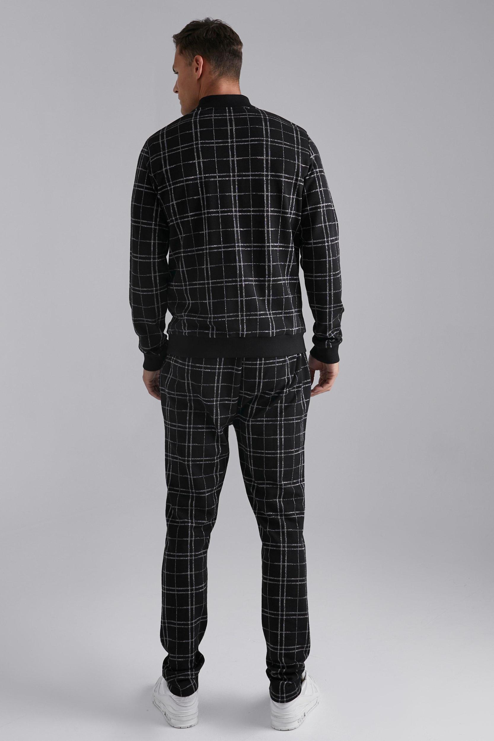 Tall Smart Plaid Bomber Jacket | boohooMAN USA Product Image