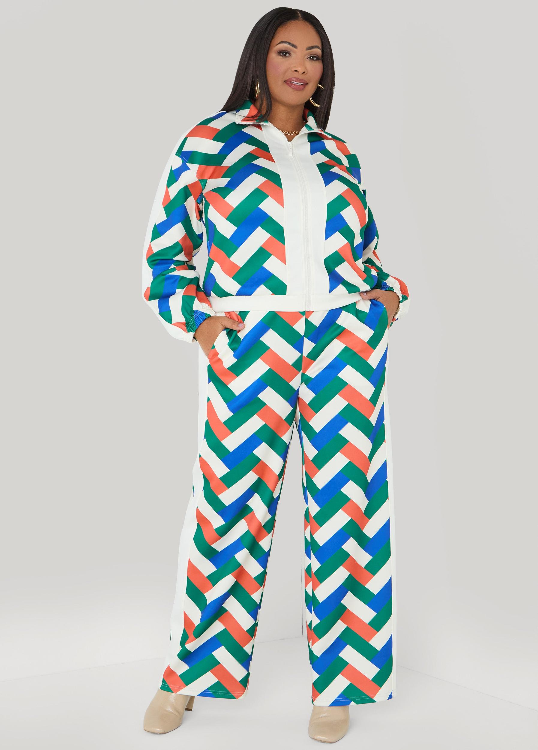 Geo Print Zip Front Track Jacket Product Image