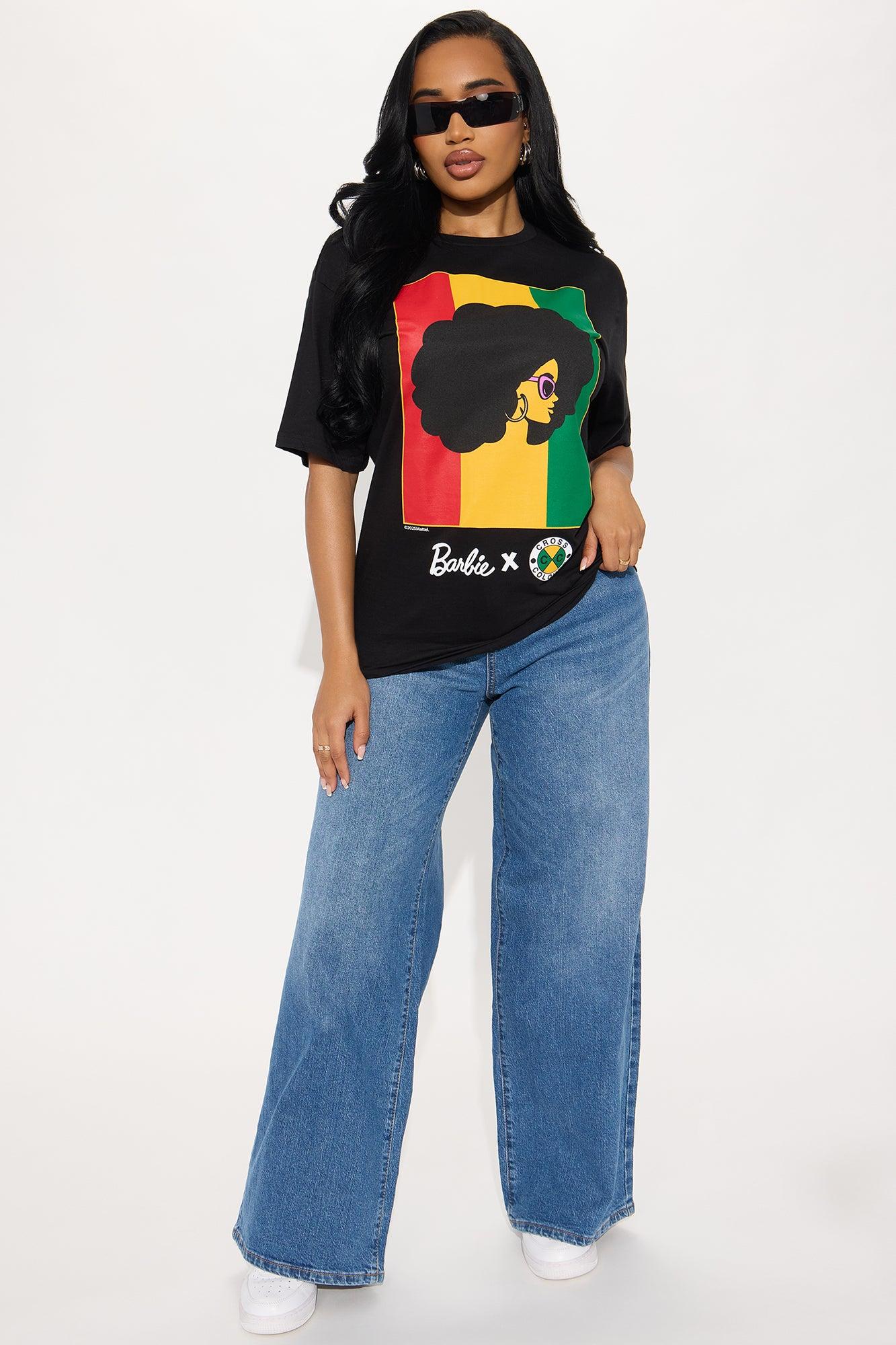Cross Colours X Barbie Oversized Tee - Black Product Image