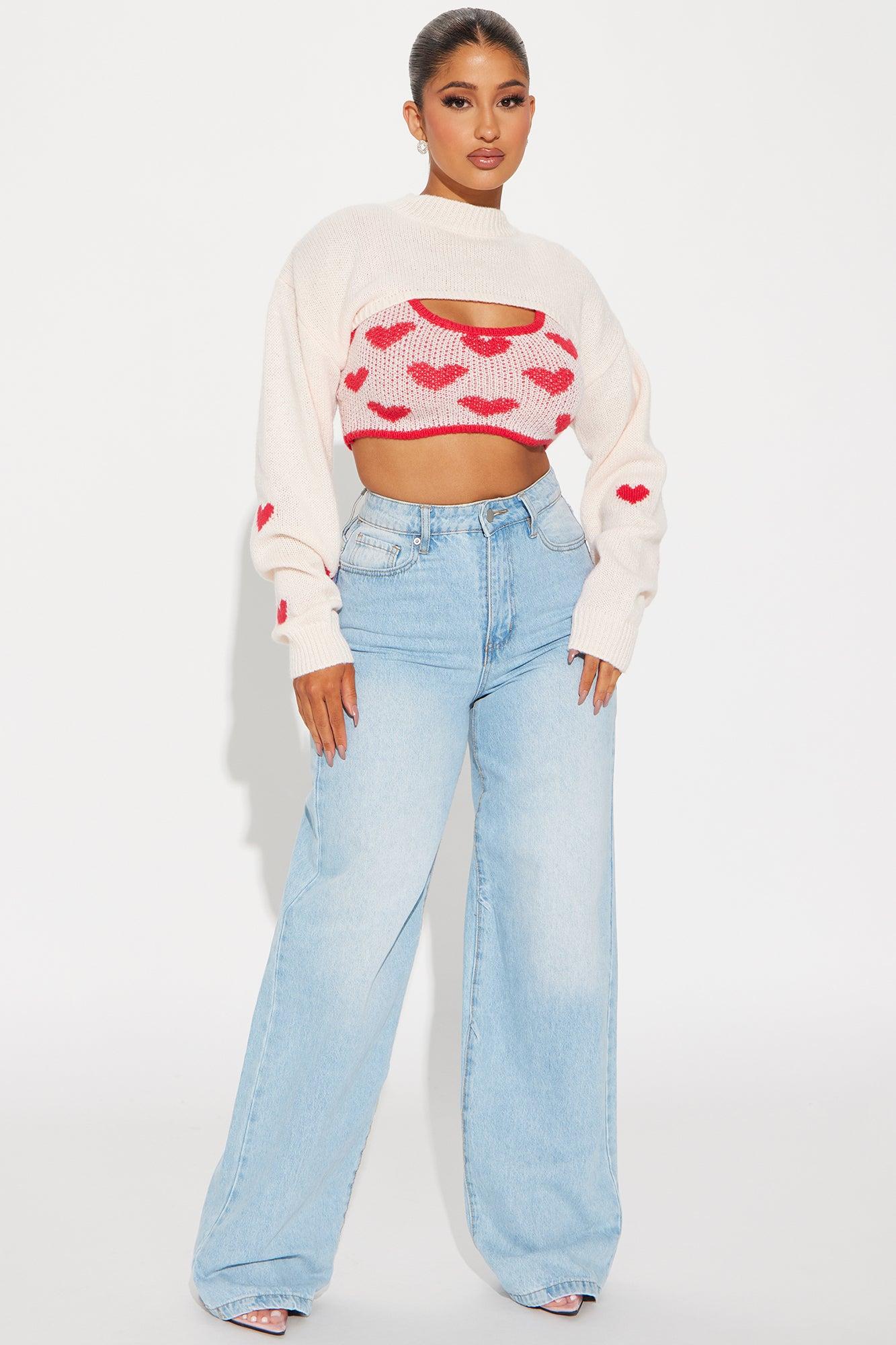 Lovers Lane Sweater Set - Pink/combo Product Image