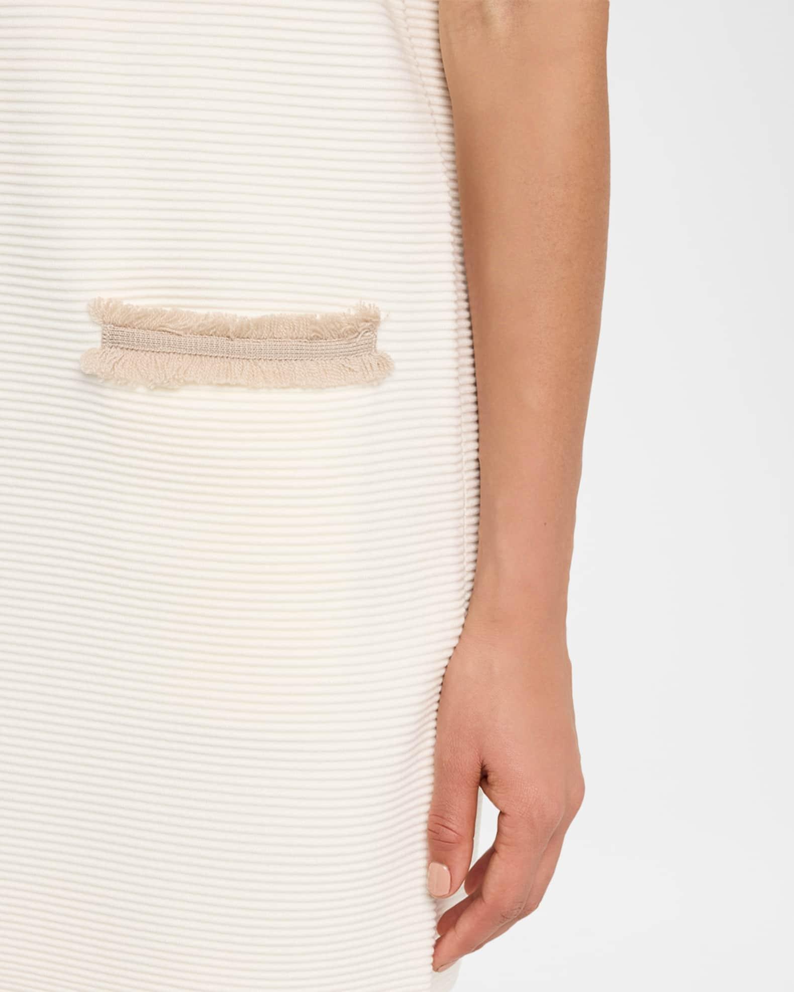 Fringe-Trim Ottoman Ribbed Mini Dress Product Image